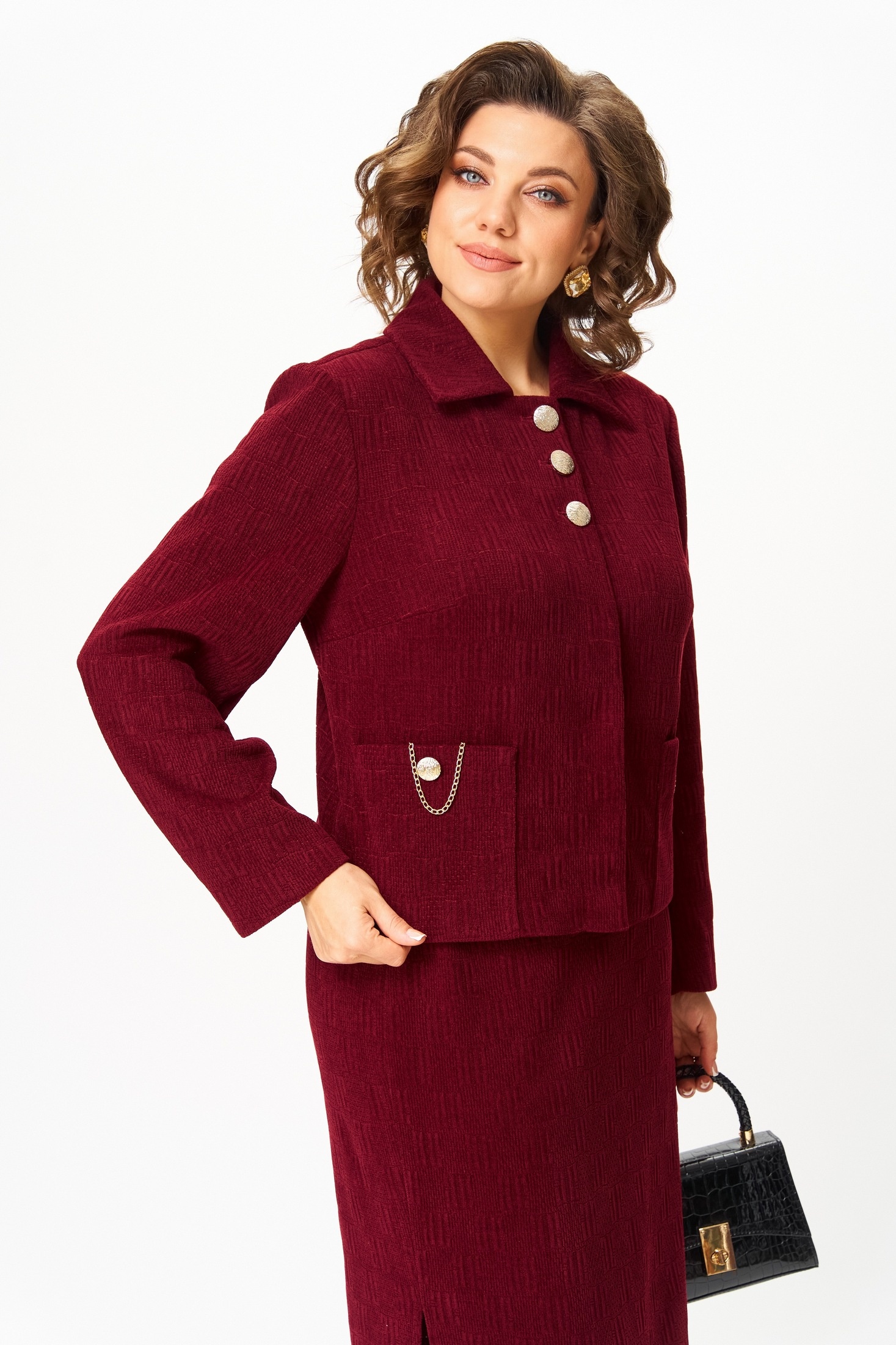 Костюм с юбкой 24115А винный AIRA style фото 3 Костюм с юбкой 24115А винный AIRA style фото 3