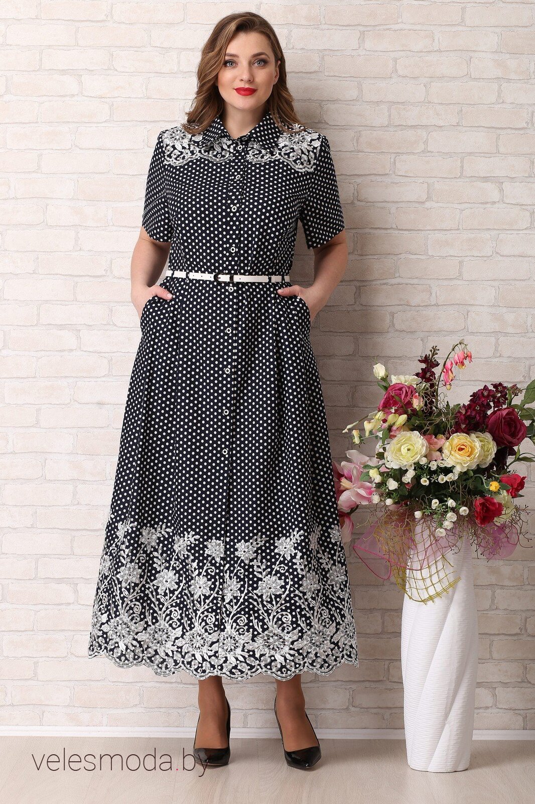 Платье 736 горох Aira-Style купить в интернет магазине