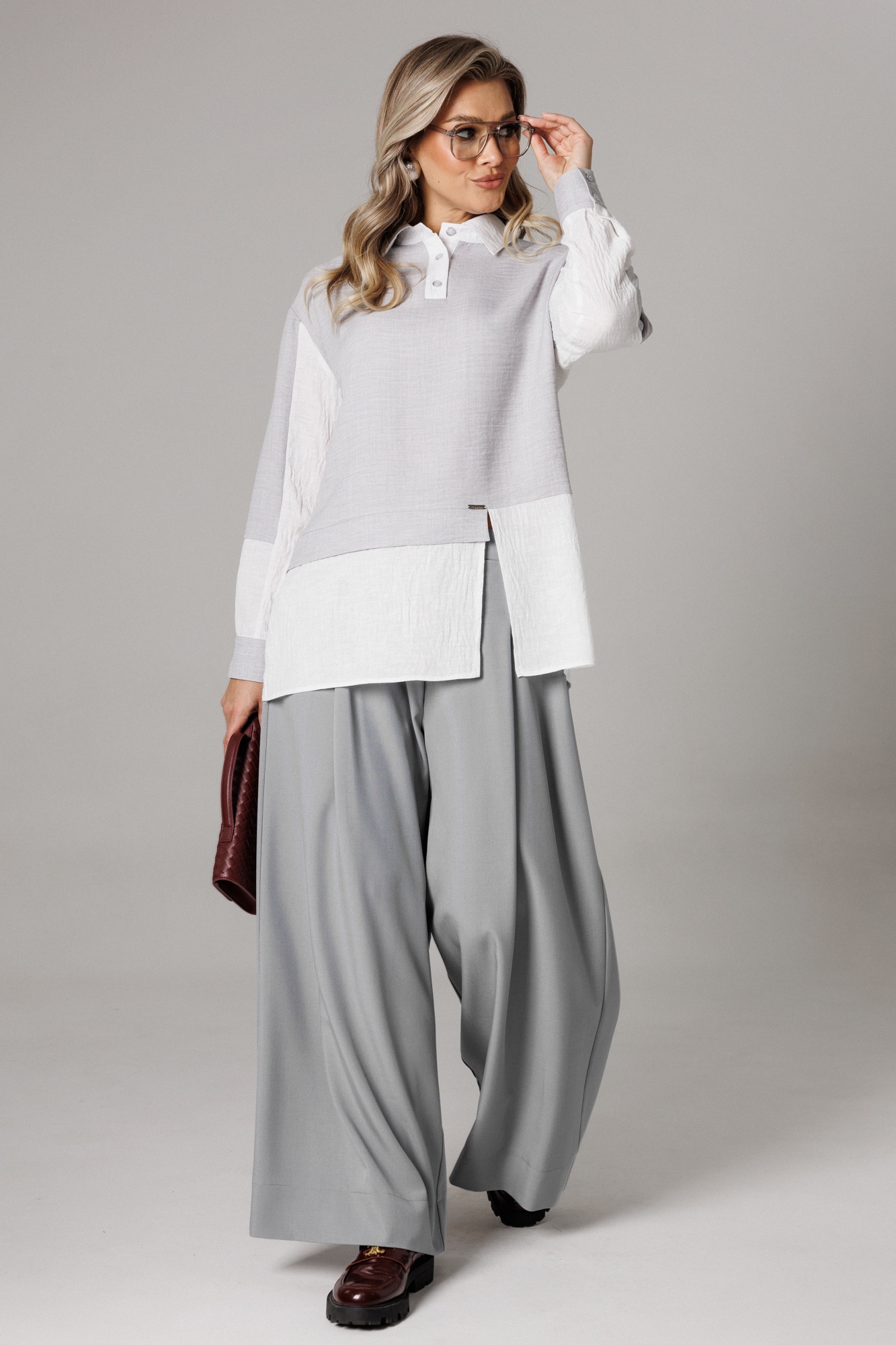 Костюм брючный 1242-2 французский серый Anastasia Костюм брючный 1242-2 французский серый Anastasia