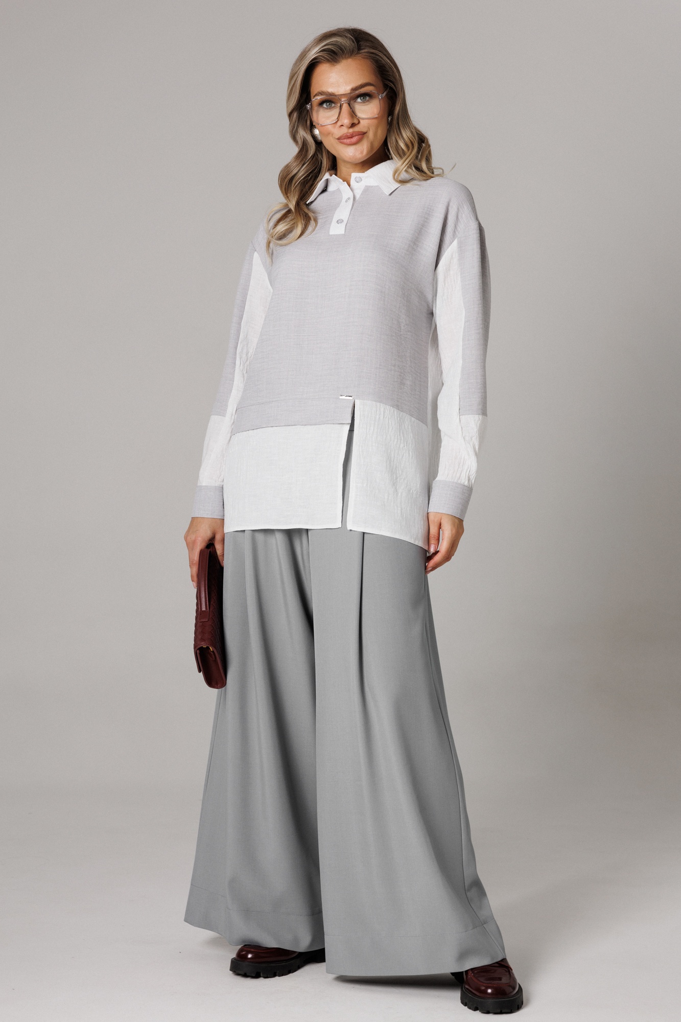 Костюм брючный 1242-2 французский серый Anastasia фото 3 Костюм брючный 1242-2 французский серый Anastasia фото 3