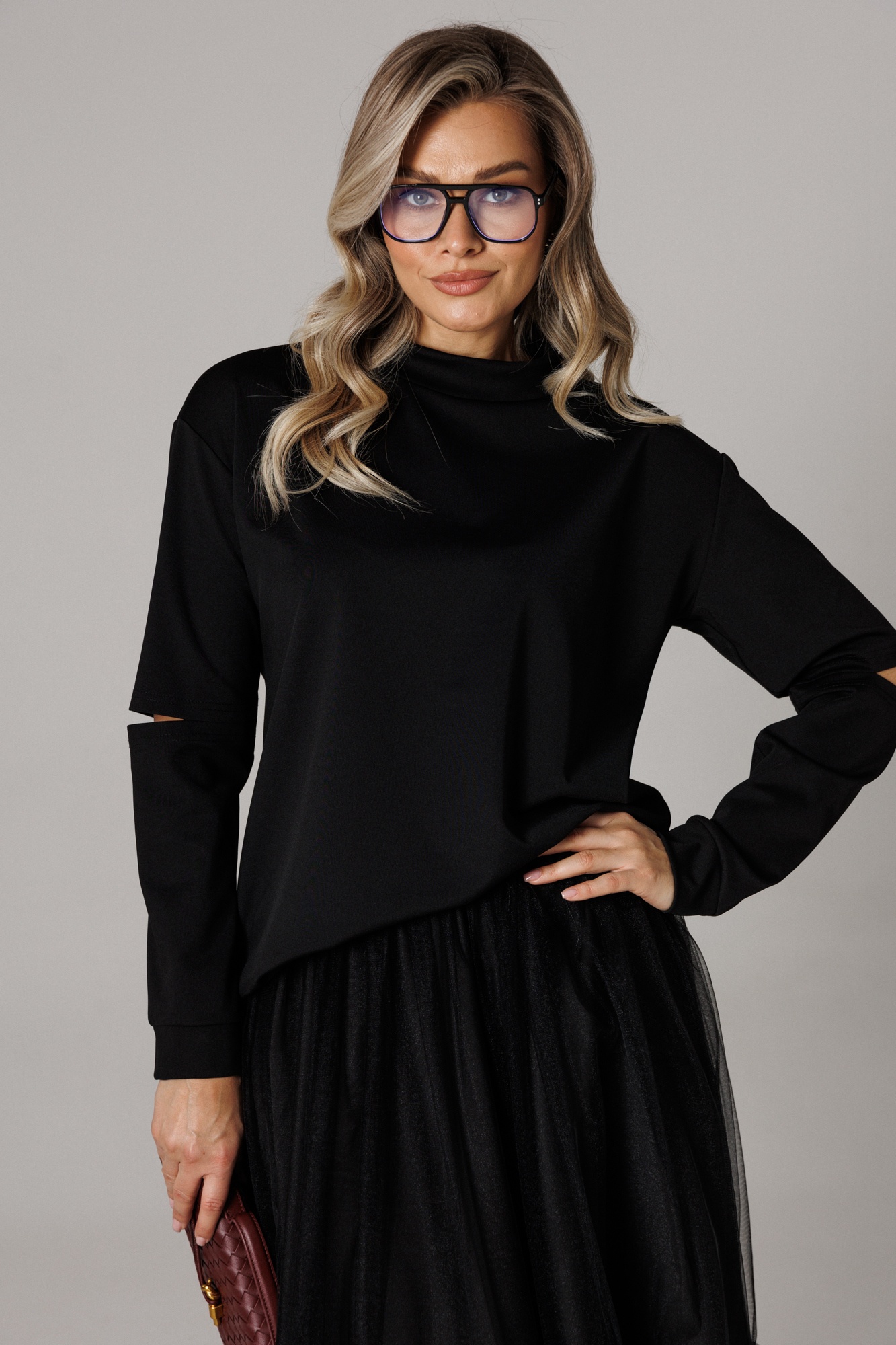 Костюм с юбкой 1294 черный Anastasia фото 2 Костюм с юбкой 1294 черный Anastasia фото 2