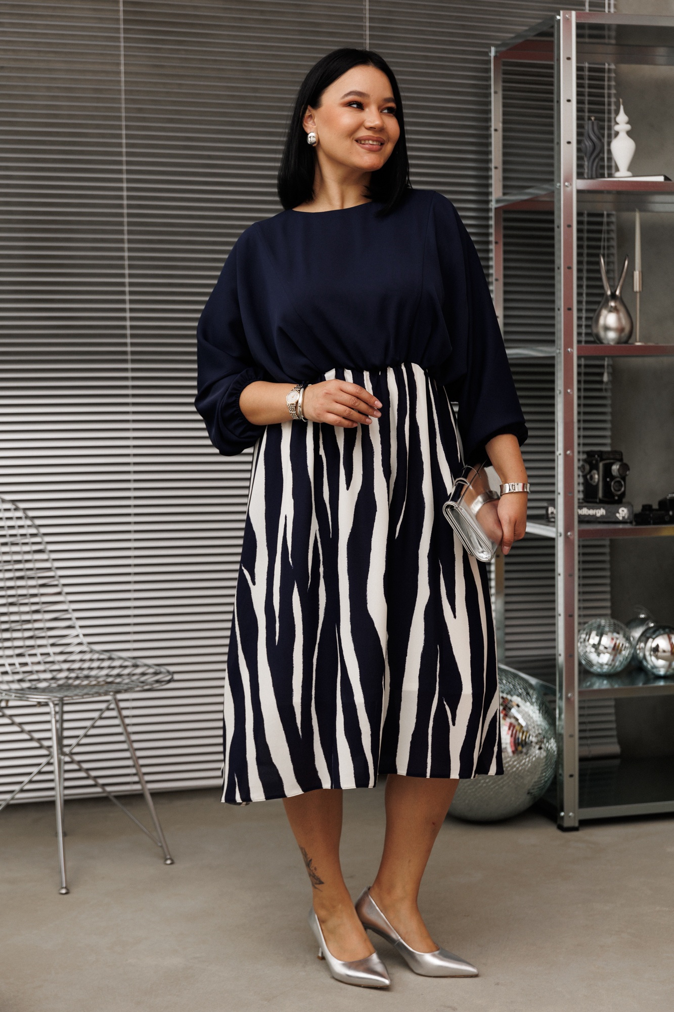 Платье 1302 темно-синий Anastasia