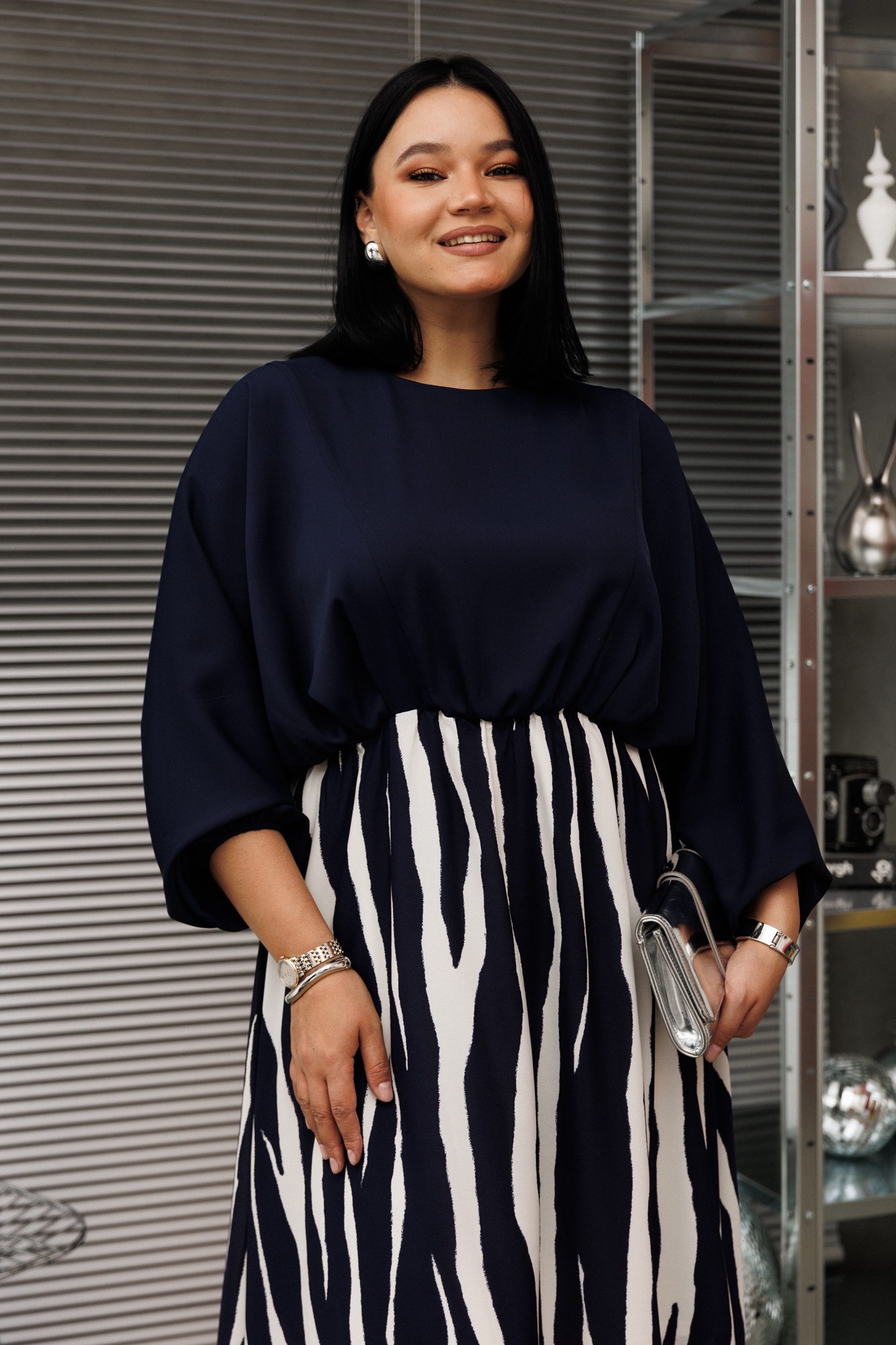 Платье 1302 темно-синий Anastasia