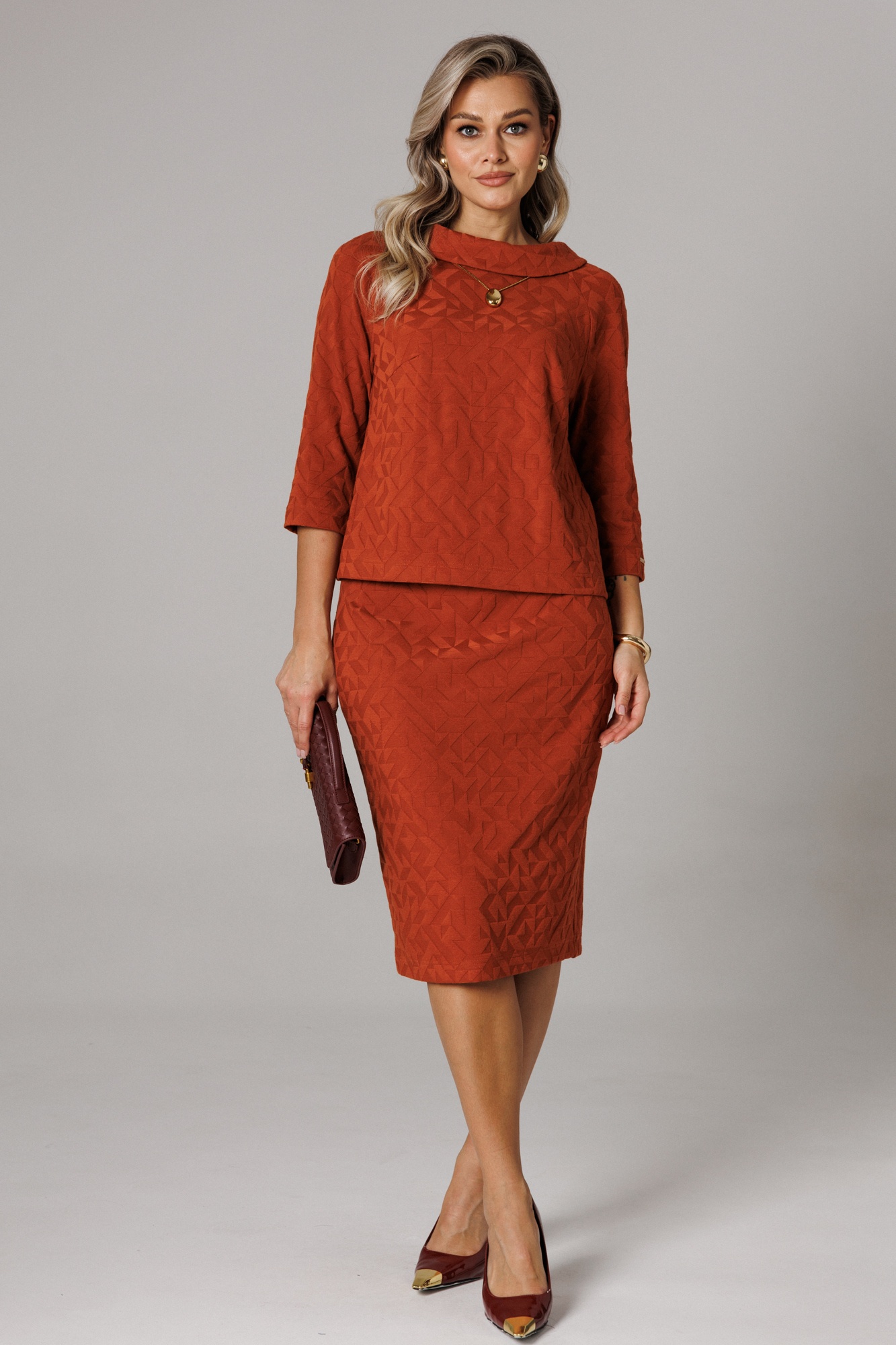 Костюм с юбкой 1303 терракот Anastasia Костюм с юбкой 1303 терракот Anastasia