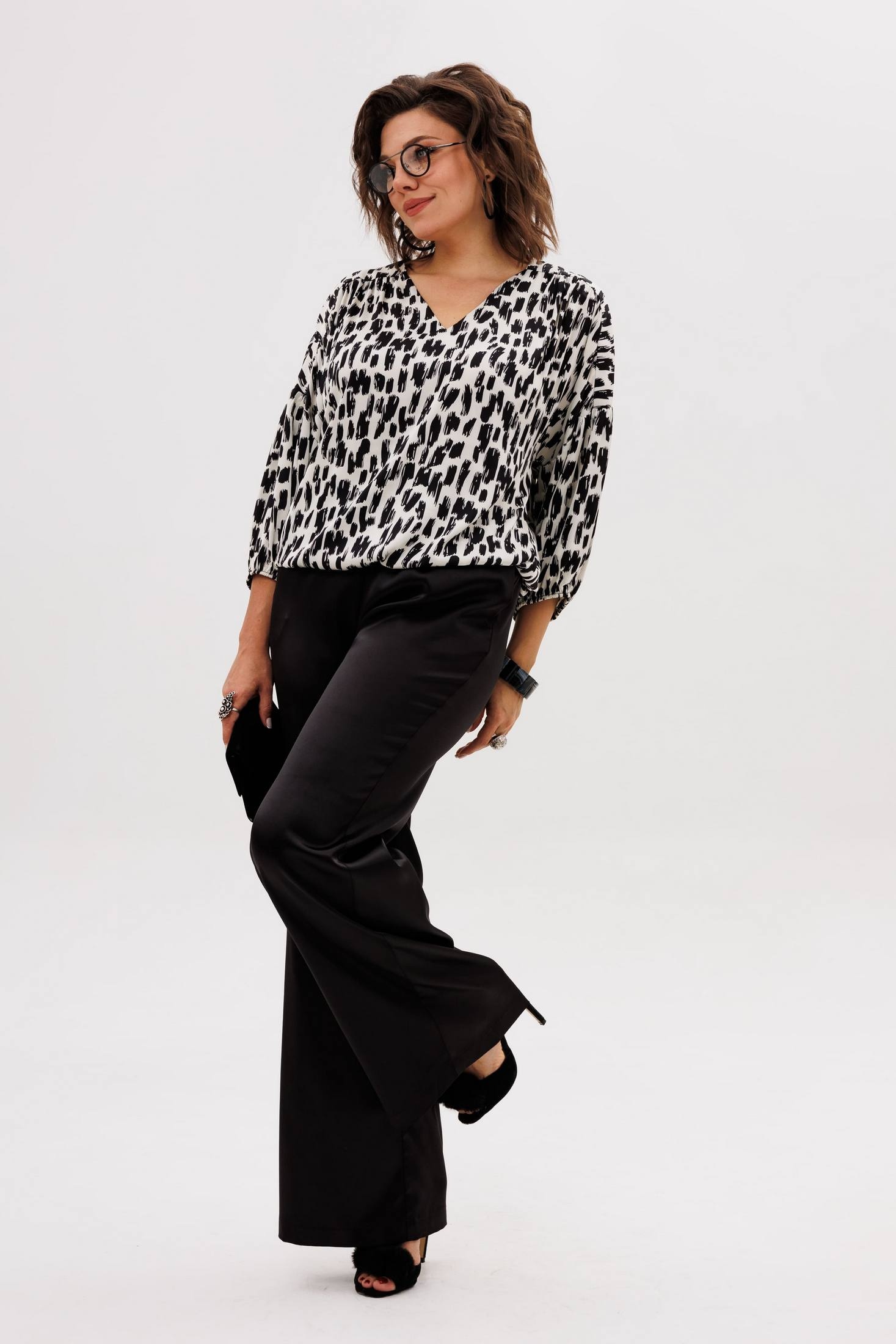 Блузка 1676-1 сафари шелк Anelli Блузка 1676-1 сафари шелк Anelli