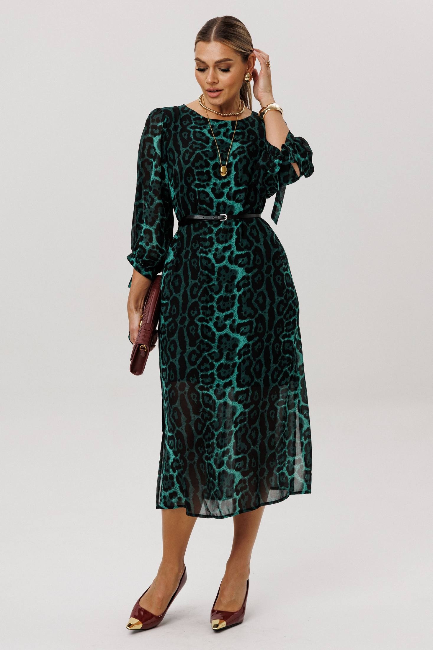 Платье 1733 леопардовый изумруд Anelli Платье 1733 леопардовый изумруд Anelli