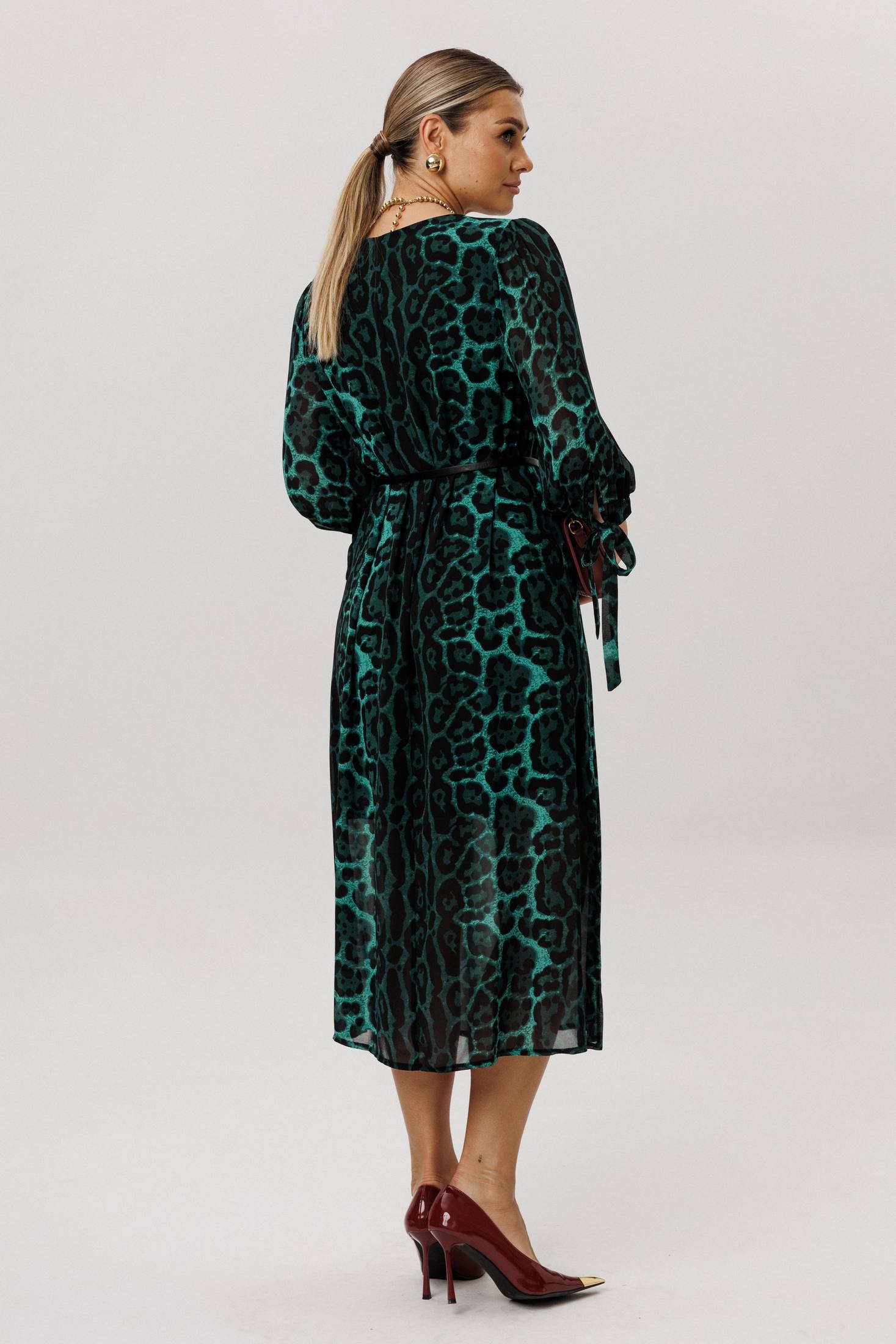 Платье 1733 леопардовый изумруд Anelli фото 2 Платье 1733 леопардовый изумруд Anelli фото 2