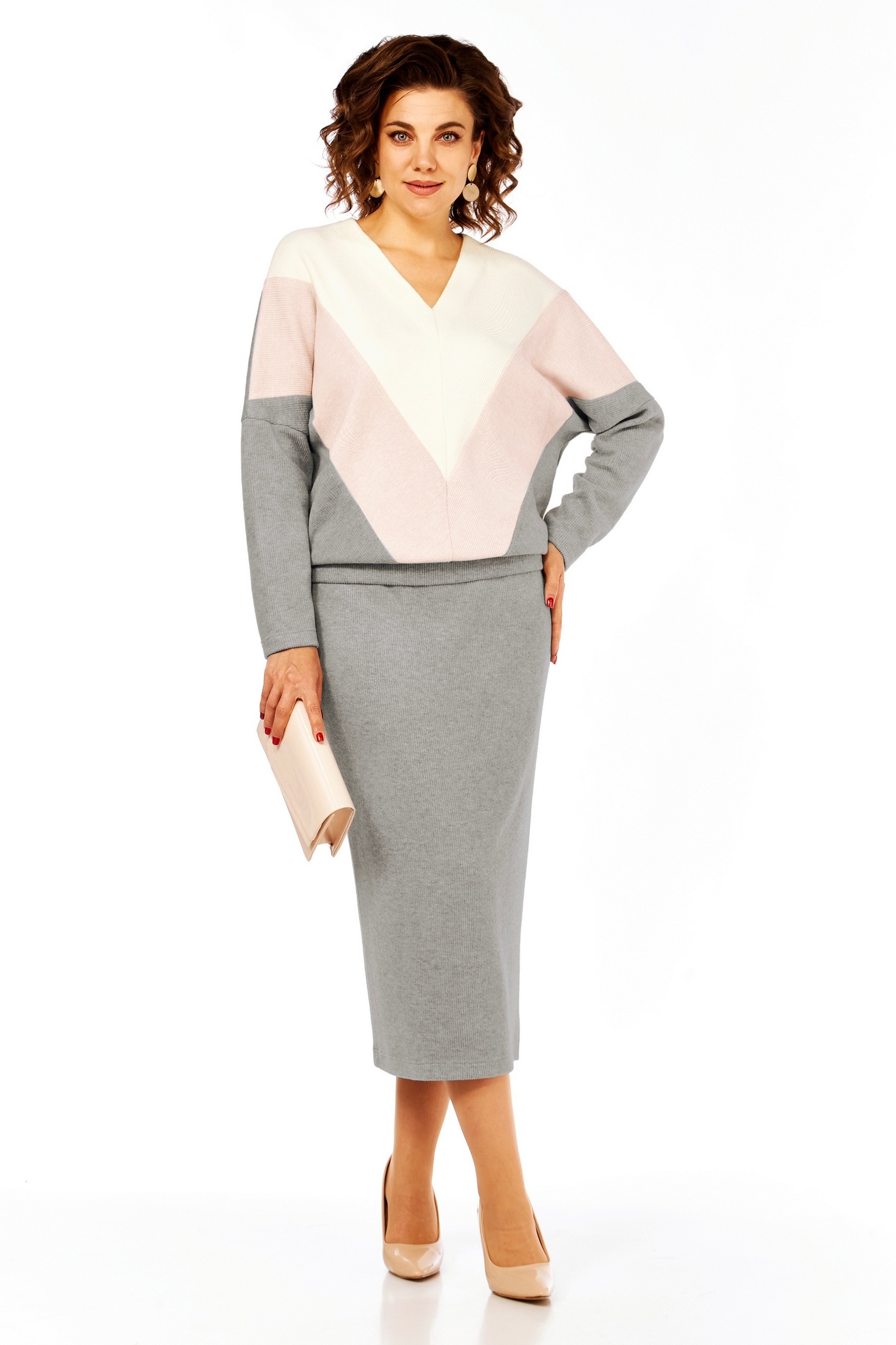 Костюм с юбкой 1073 серый Багира АнТа Костюм с юбкой 1073 серый Багира АнТа