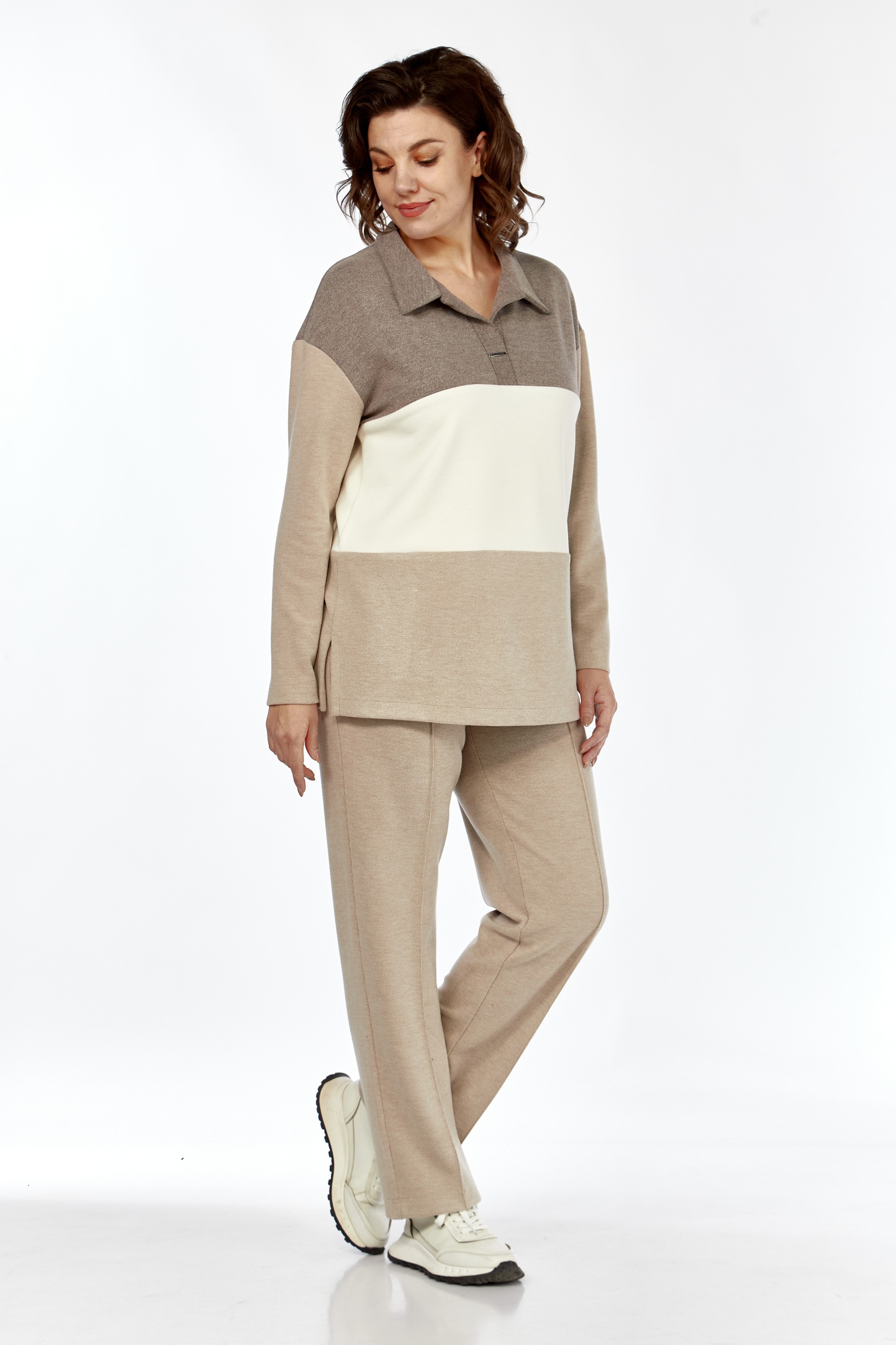 Костюм брючный 1074 бежевый Багира АнТа фото 4 Костюм брючный 1074 бежевый Багира АнТа фото 4