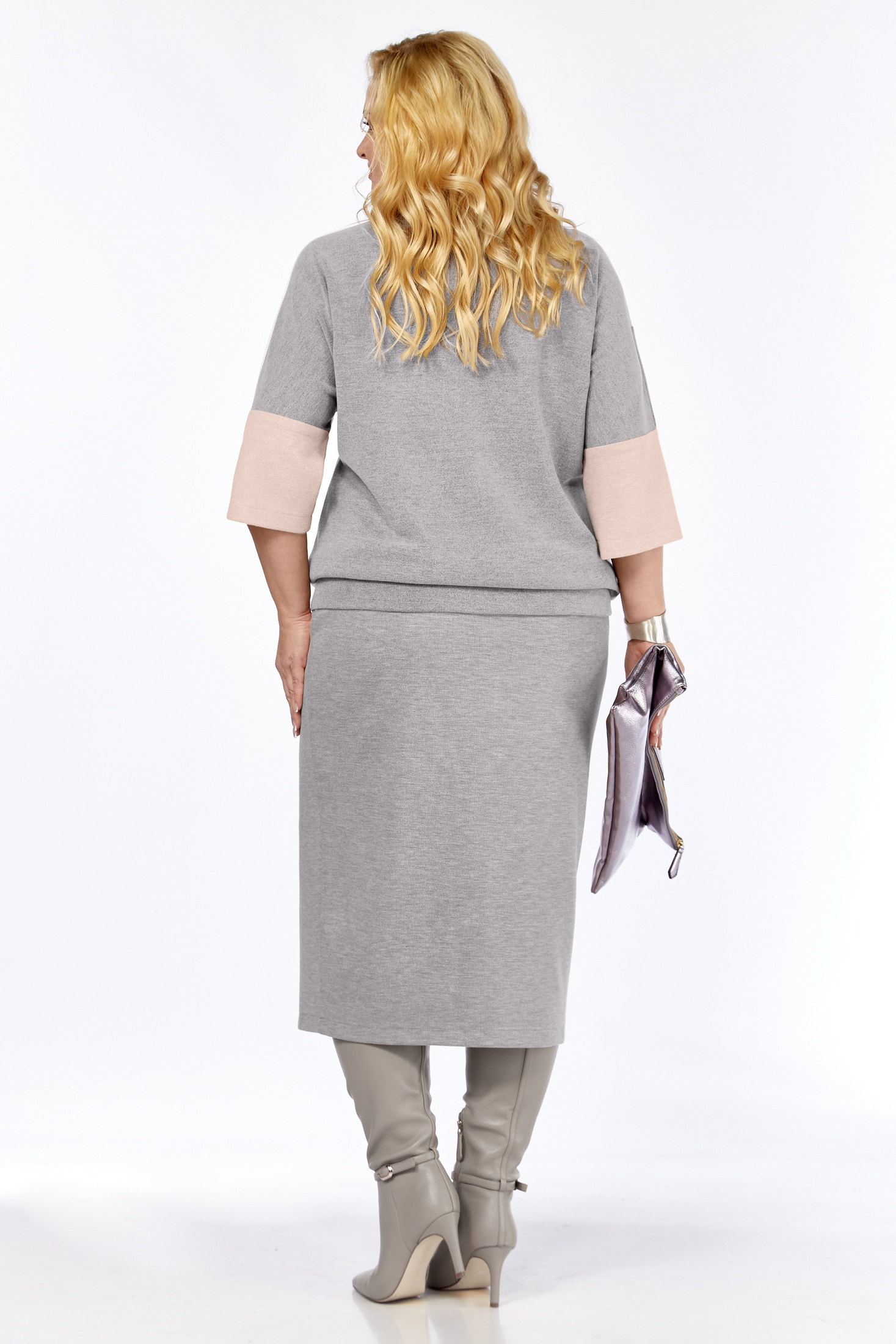 Костюм с юбкой 1078 серый Багира АнТа фото 2 Костюм с юбкой 1078 серый Багира АнТа фото 2