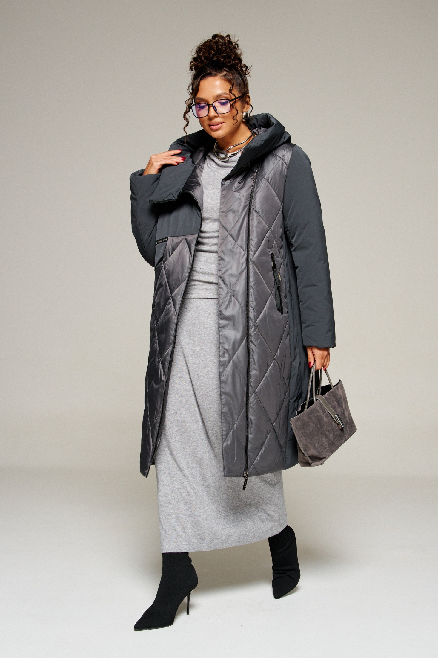 Пальто 8023 графит Beautiful&Free фото 3 Пальто 8023 графит Beautiful&Free фото 3