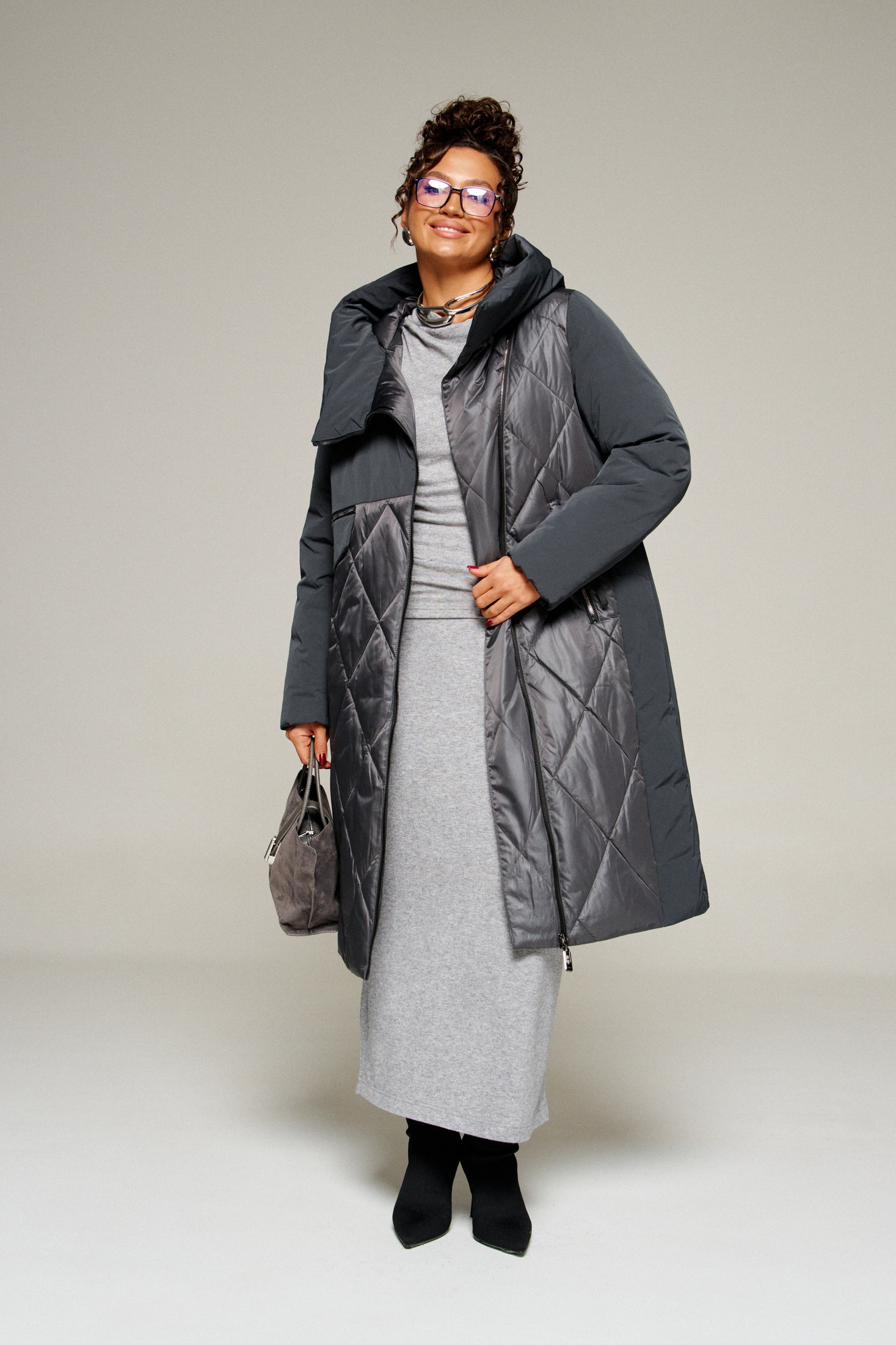 Пальто 8023 графит Beautiful&Free фото 4 Пальто 8023 графит Beautiful&Free фото 4