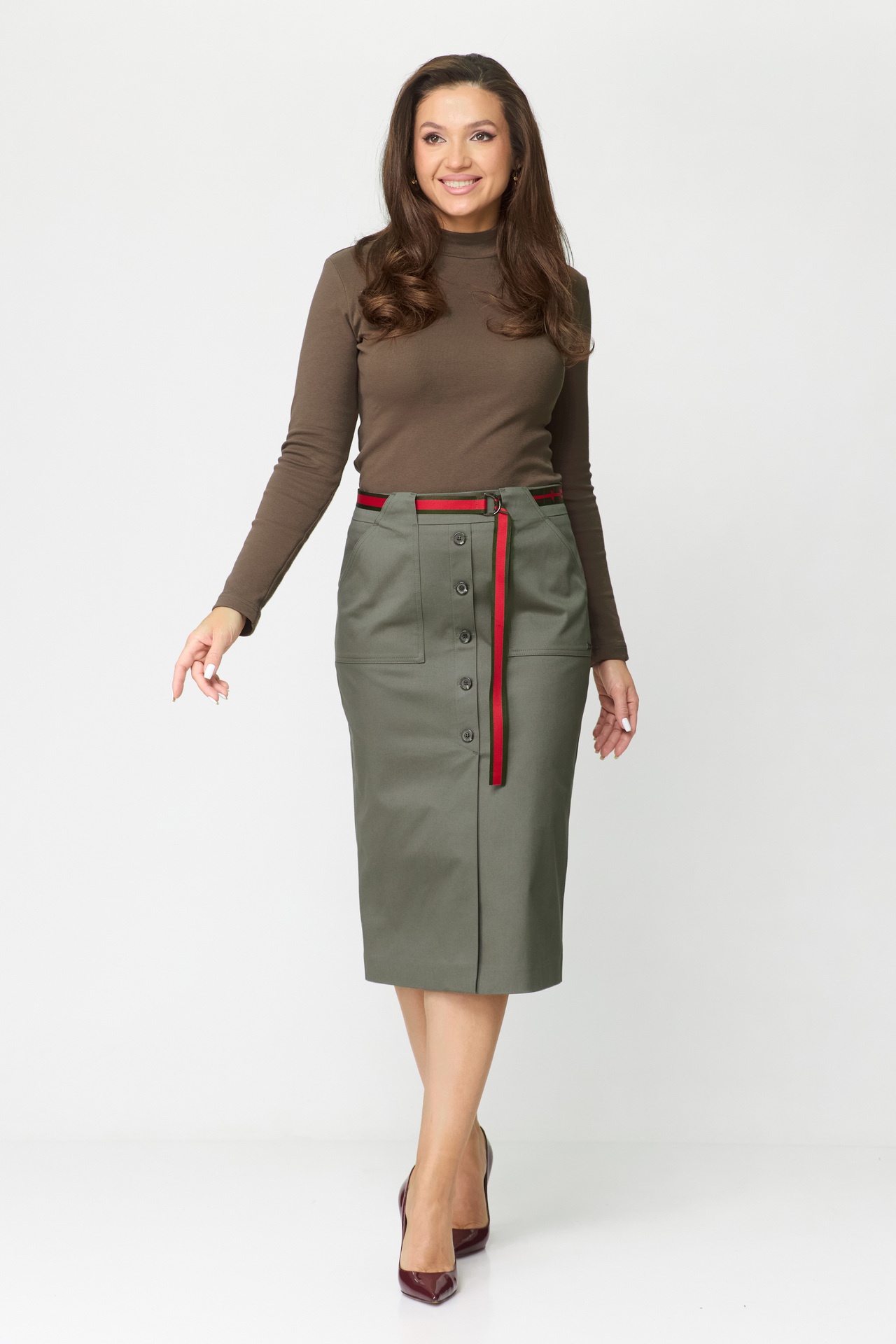 Юбка 598 олива темная БелЭльСтиль фото 4 Юбка 598 олива темная БелЭльСтиль фото 4