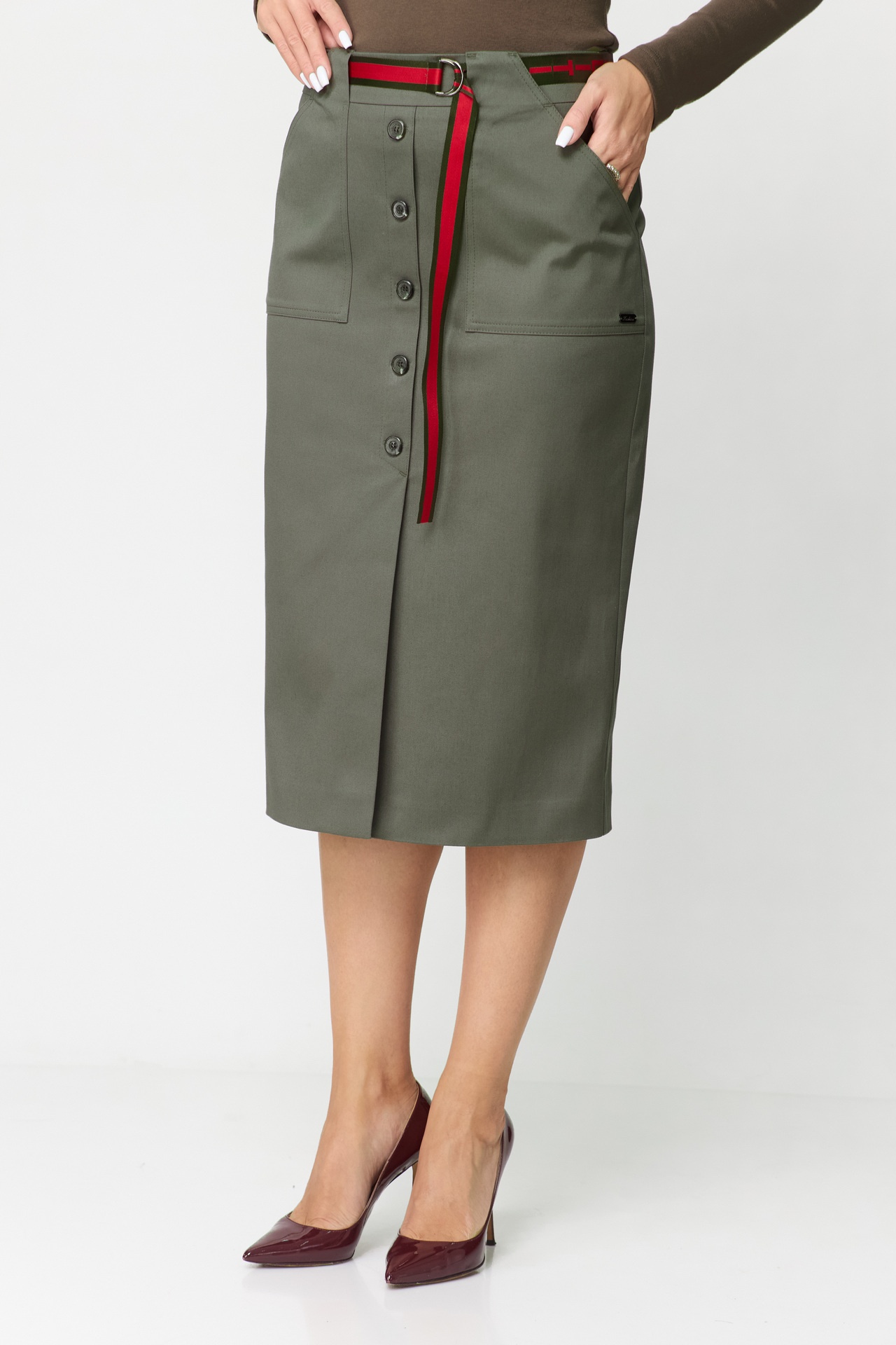 Юбка 598 олива темная БелЭльСтиль фото 5 Юбка 598 олива темная БелЭльСтиль фото 5