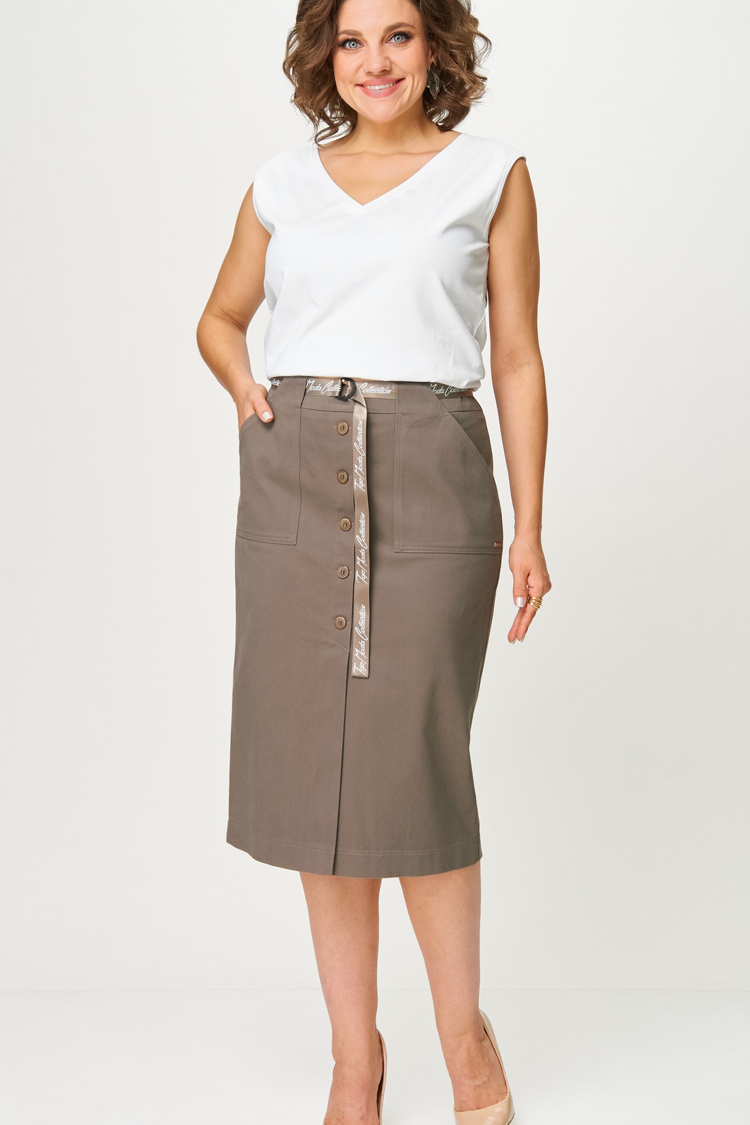 Юбка 598 светло-коричневый БелЭльСтиль Юбка 598 светло-коричневый БелЭльСтиль