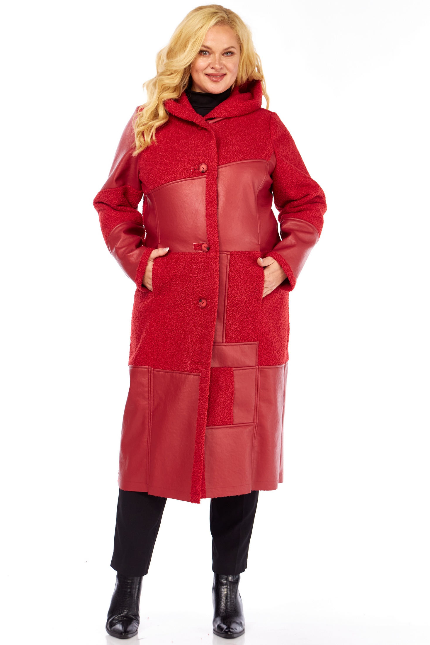 Дубленка 2087 алый Celentano