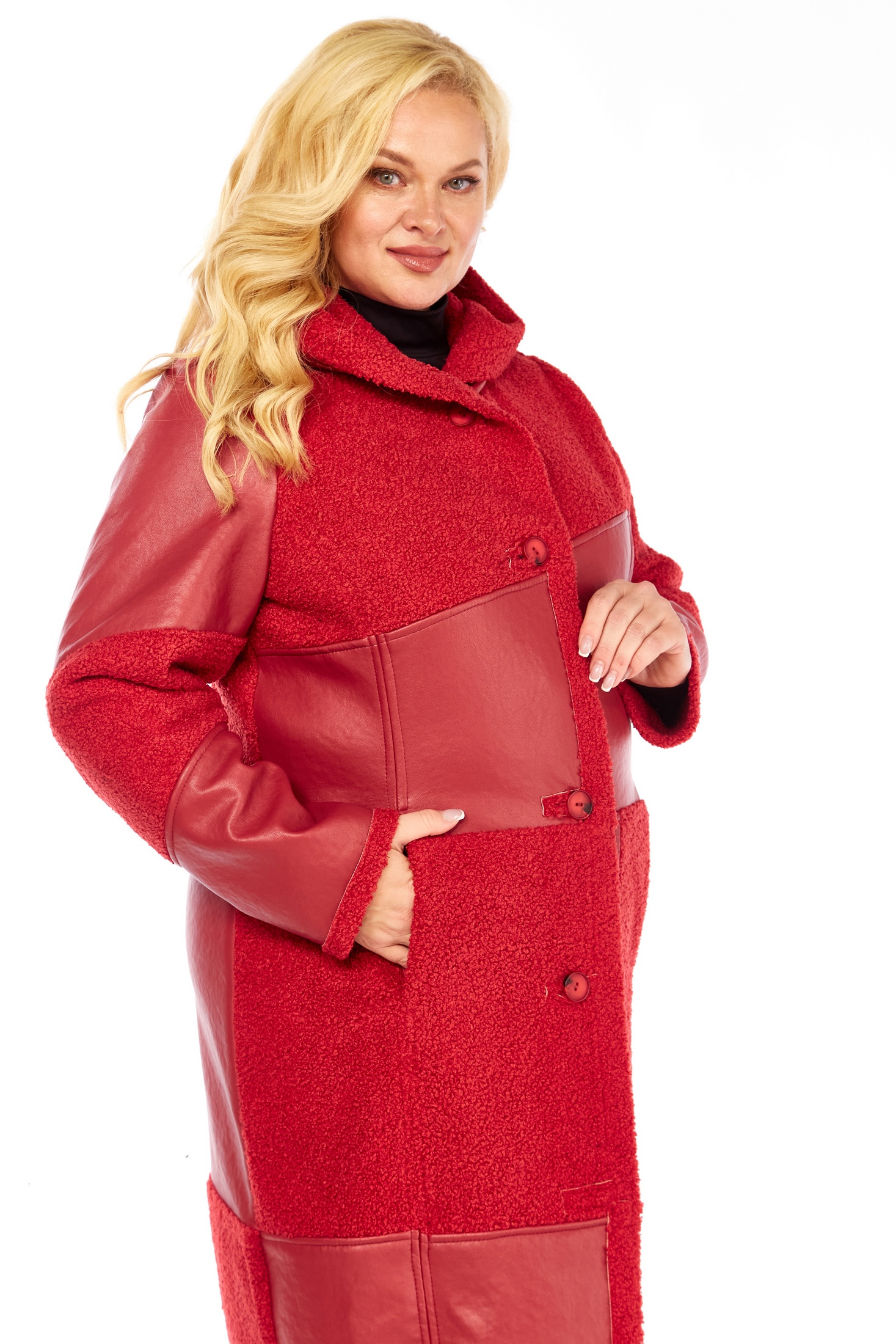 Дубленка 2087 алый-1 Celentano