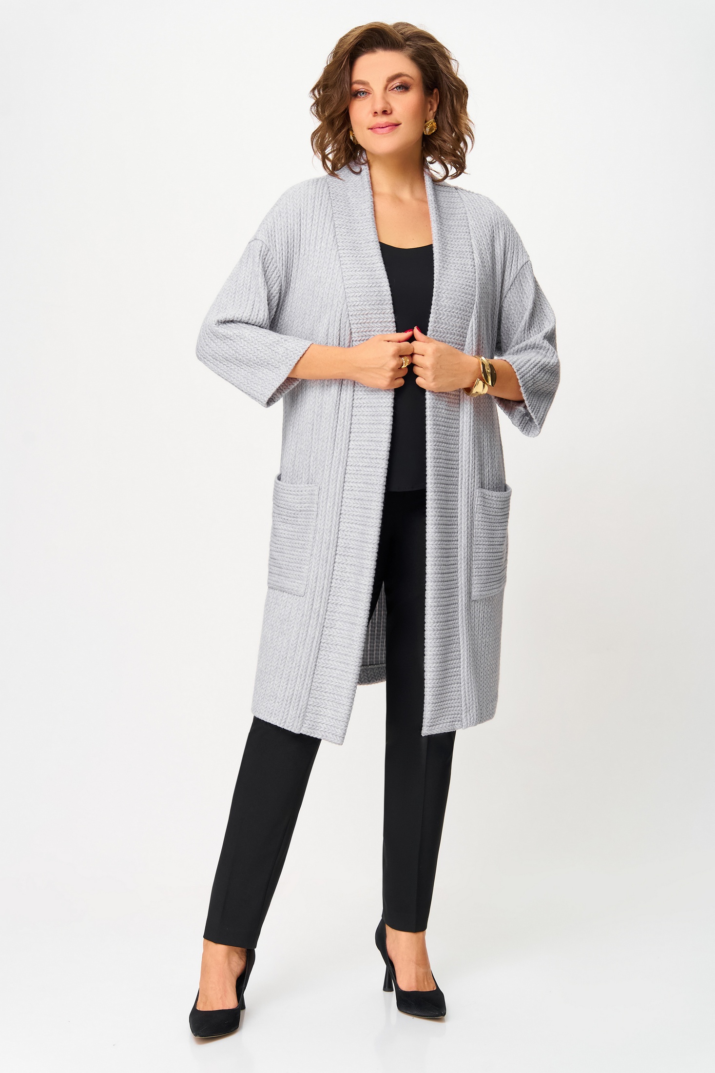 Кардиган 7061 светло-серый Дали Кардиган 7061 светло-серый Дали