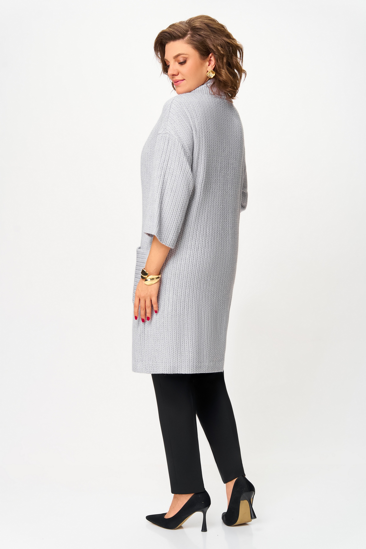 Кардиган 7061 светло-серый Дали фото 2 Кардиган 7061 светло-серый Дали фото 2