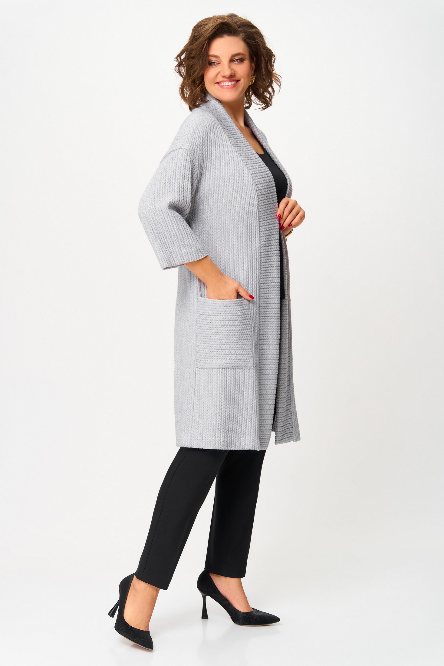 Кардиган 7061 светло-серый Дали фото 3 Кардиган 7061 светло-серый Дали фото 3