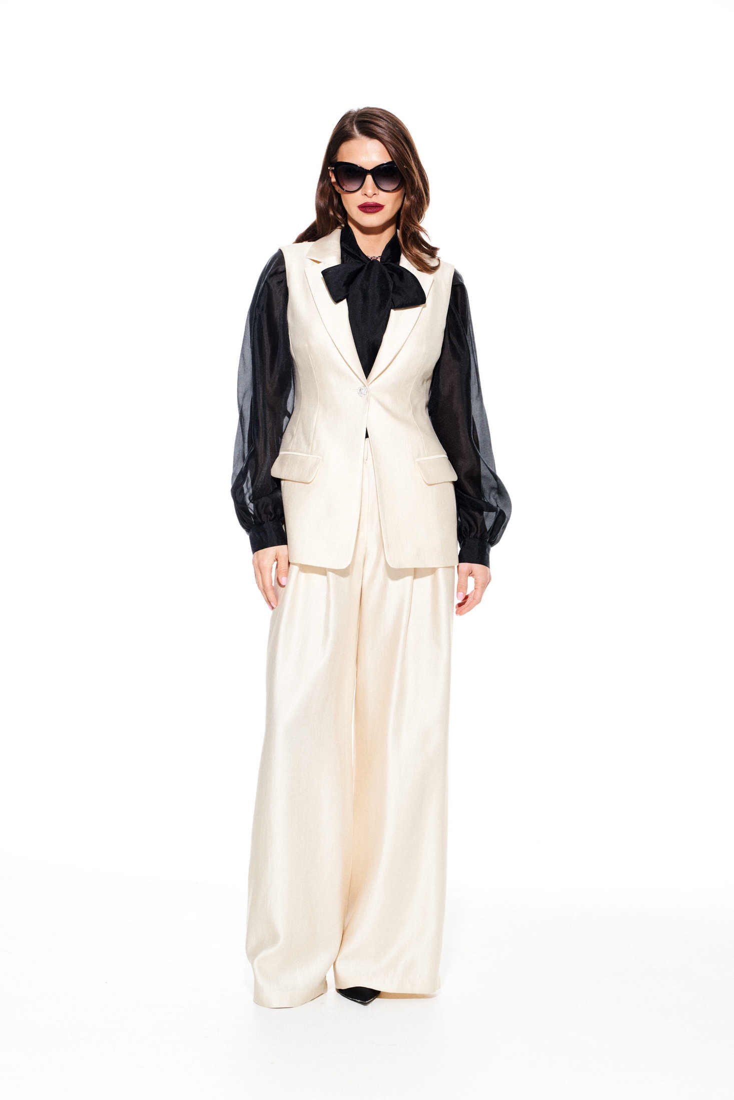 Жилет 3922 сливочный Elletto Life фото 3 Жилет 3922 сливочный Elletto Life фото 3