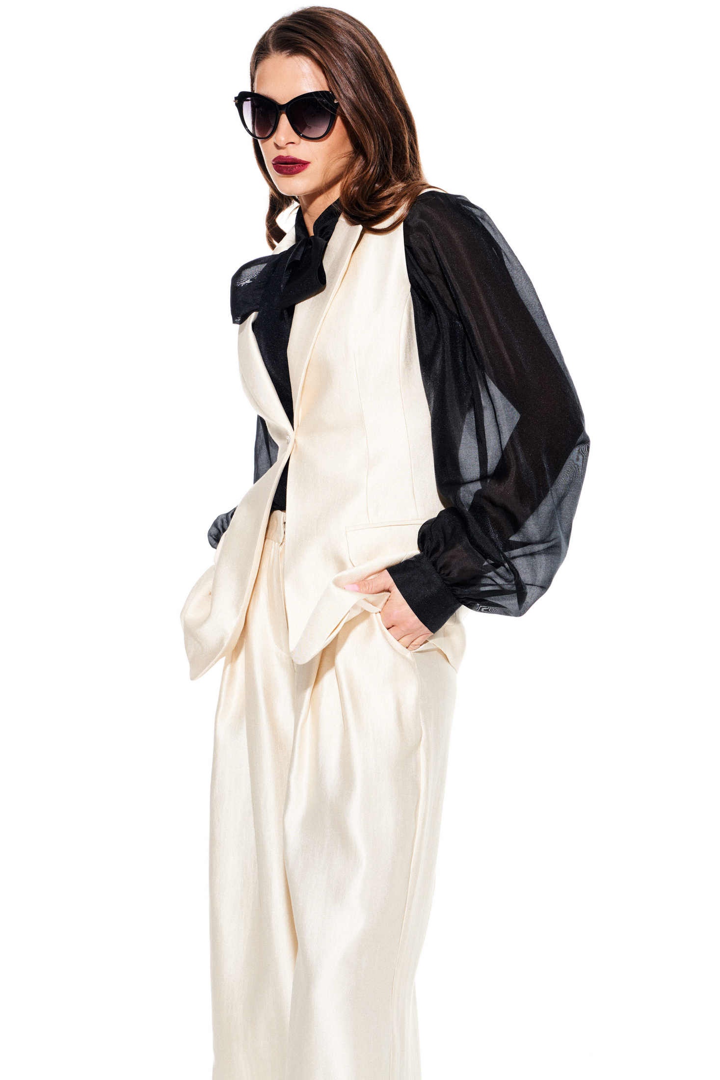 Жилет 3922 сливочный Elletto Life фото 4 Жилет 3922 сливочный Elletto Life фото 4