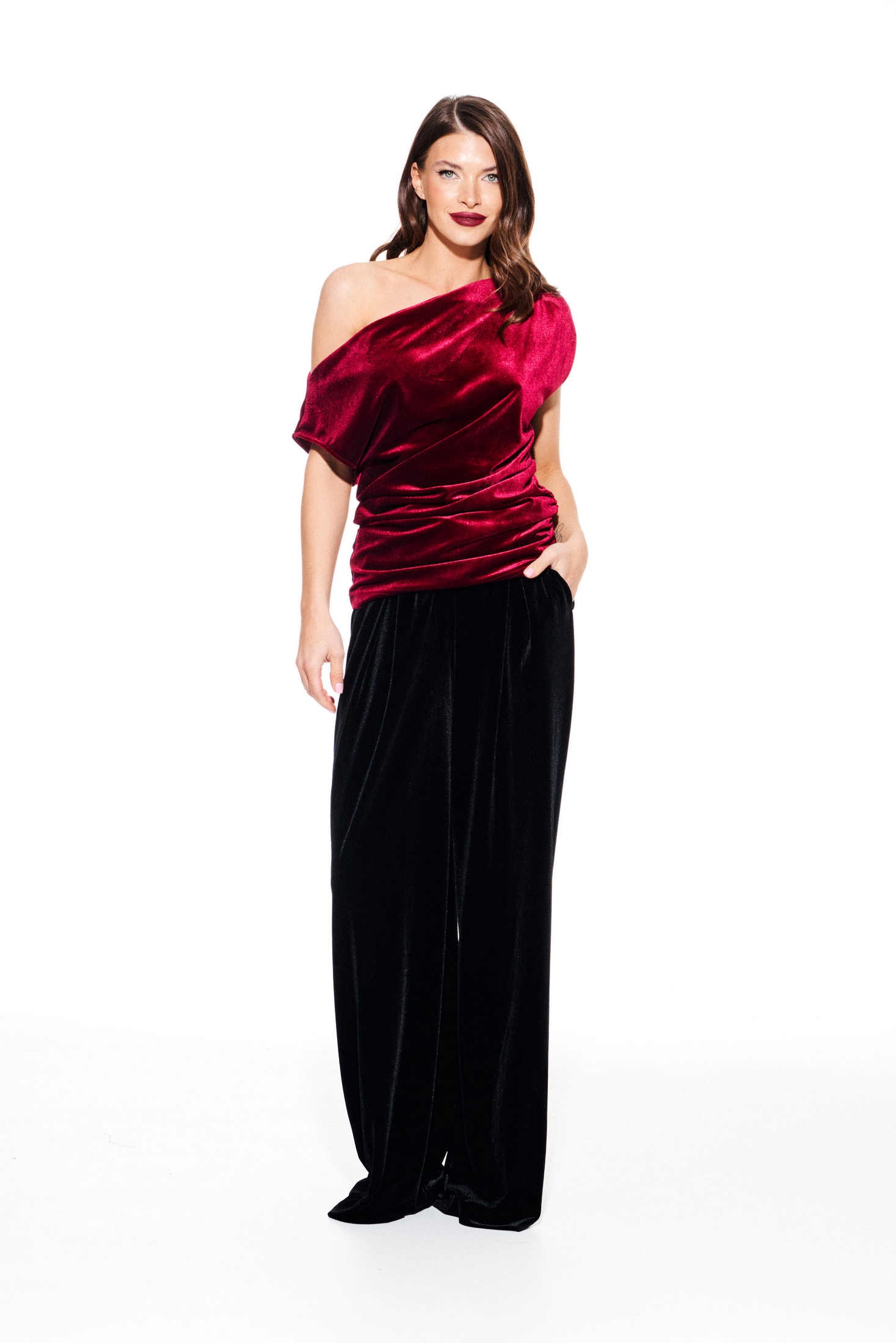 Блузка 3923 вишня Elletto Life Блузка 3923 вишня Elletto Life