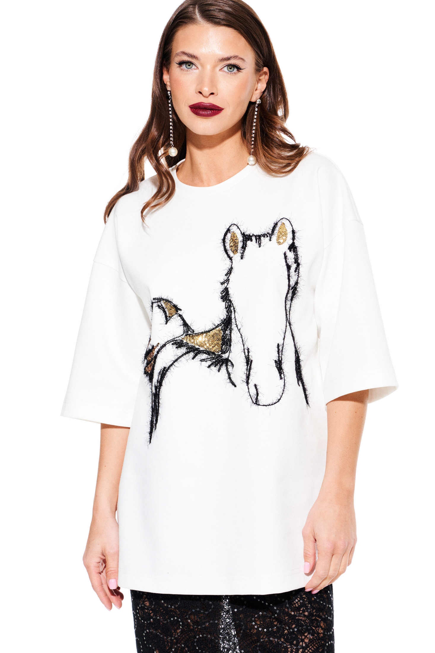 Футболка 3938 молочно-золотой Elletto Life фото 3 Футболка 3938 молочно-золотой Elletto Life фото 3