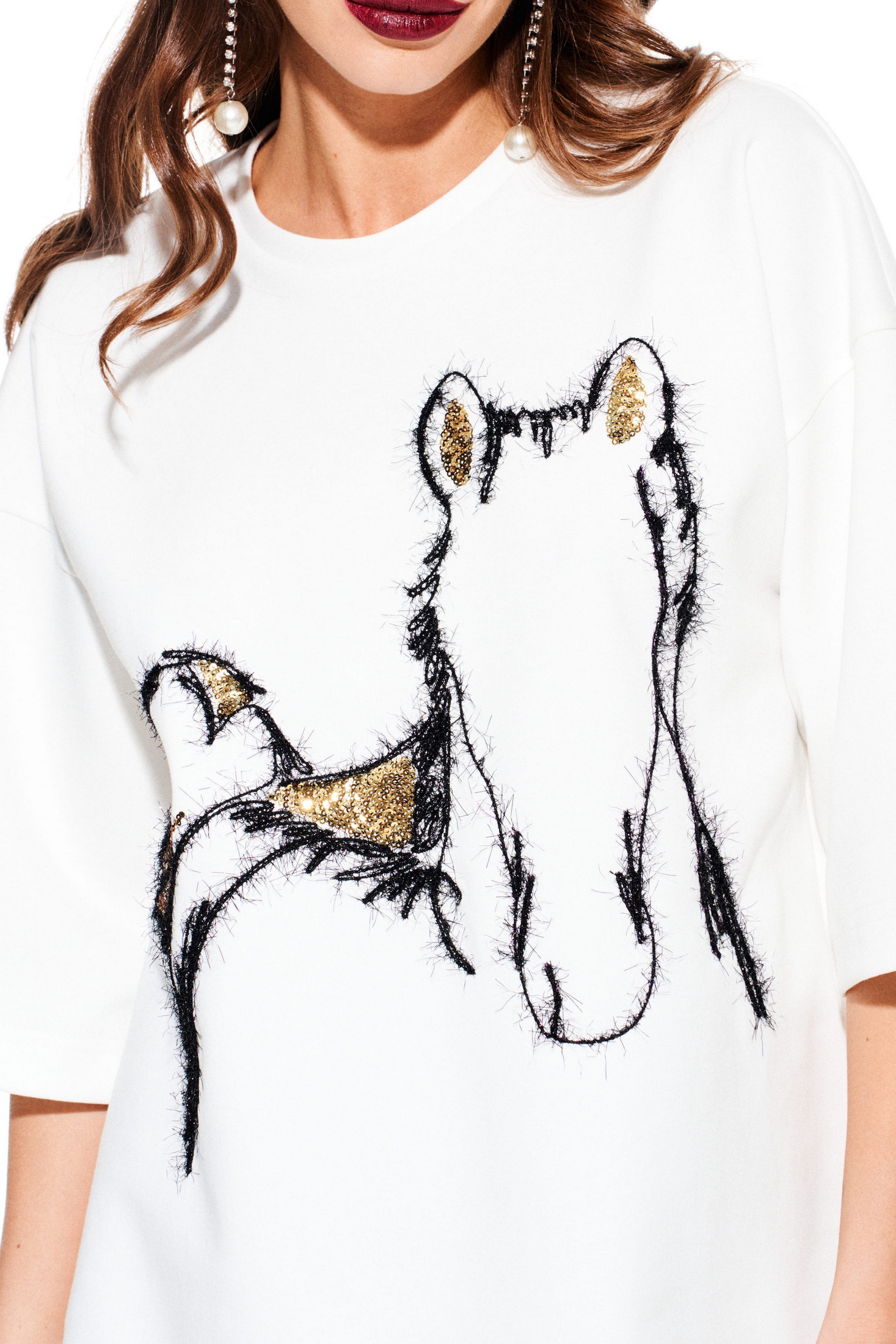 Футболка 3938 молочно-золотой Elletto Life фото 5 Футболка 3938 молочно-золотой Elletto Life фото 5