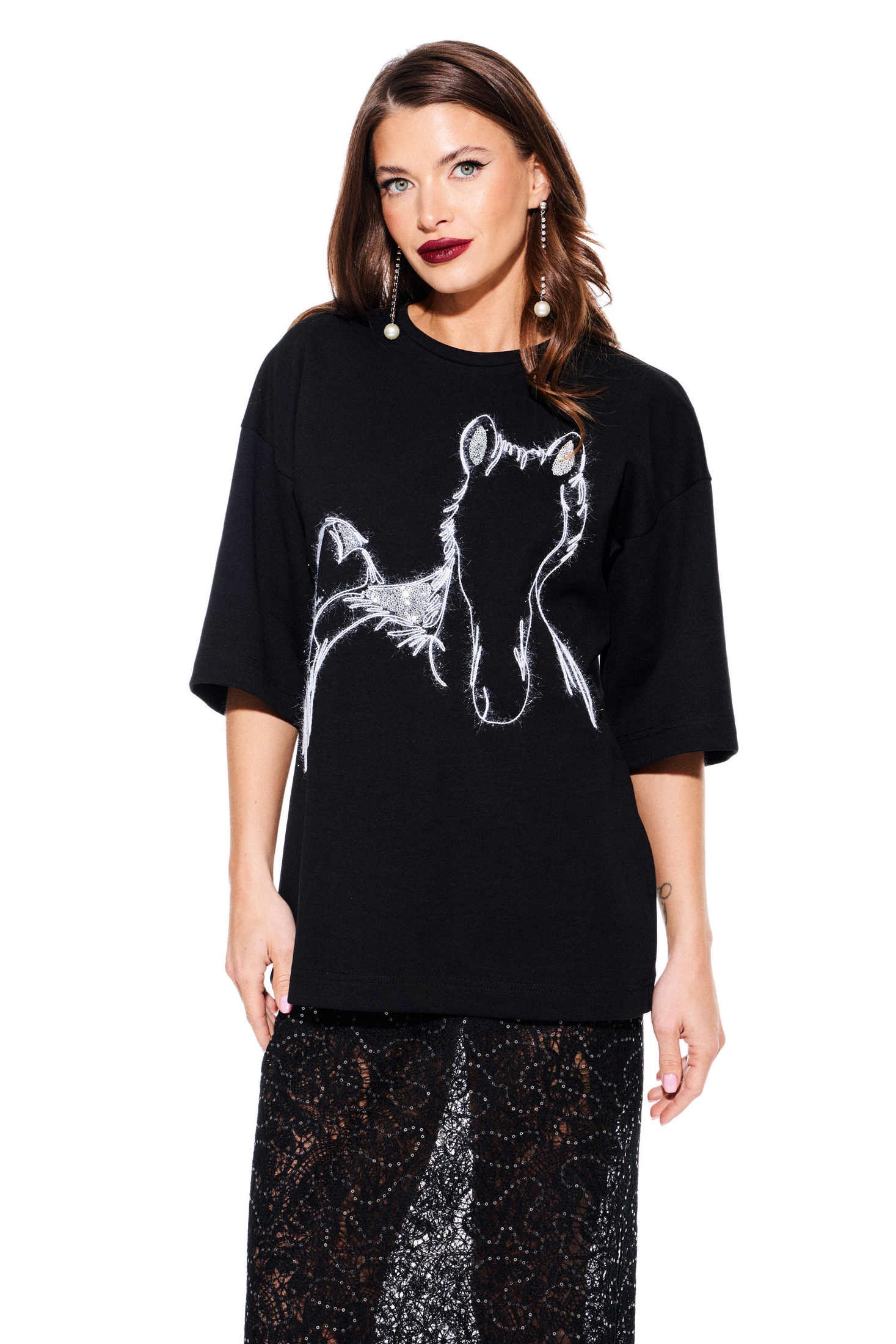 Футболка 3938 черный Elletto Life Футболка 3938 черный Elletto Life