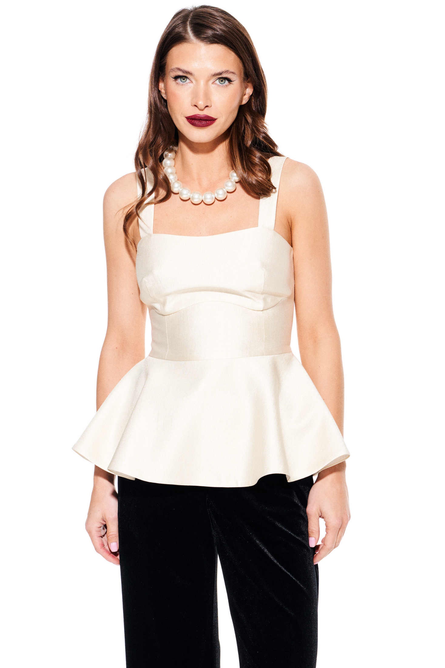 Блузка-топ 3941 сливочный Elletto Life фото 4 Блузка-топ 3941 сливочный Elletto Life фото 4