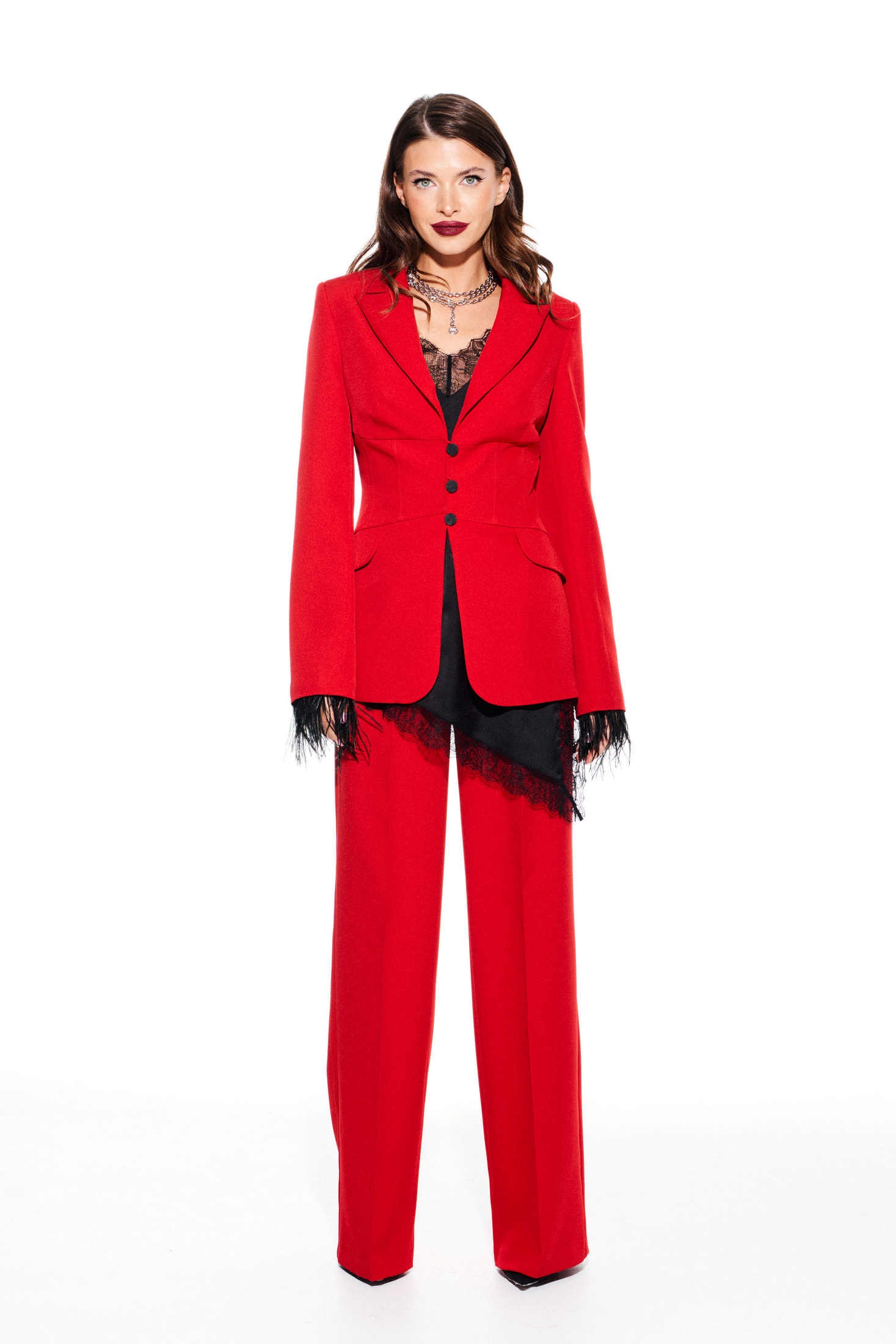 Костюм брючный 5319 красный Elletto Life Костюм брючный 5319 красный Elletto Life