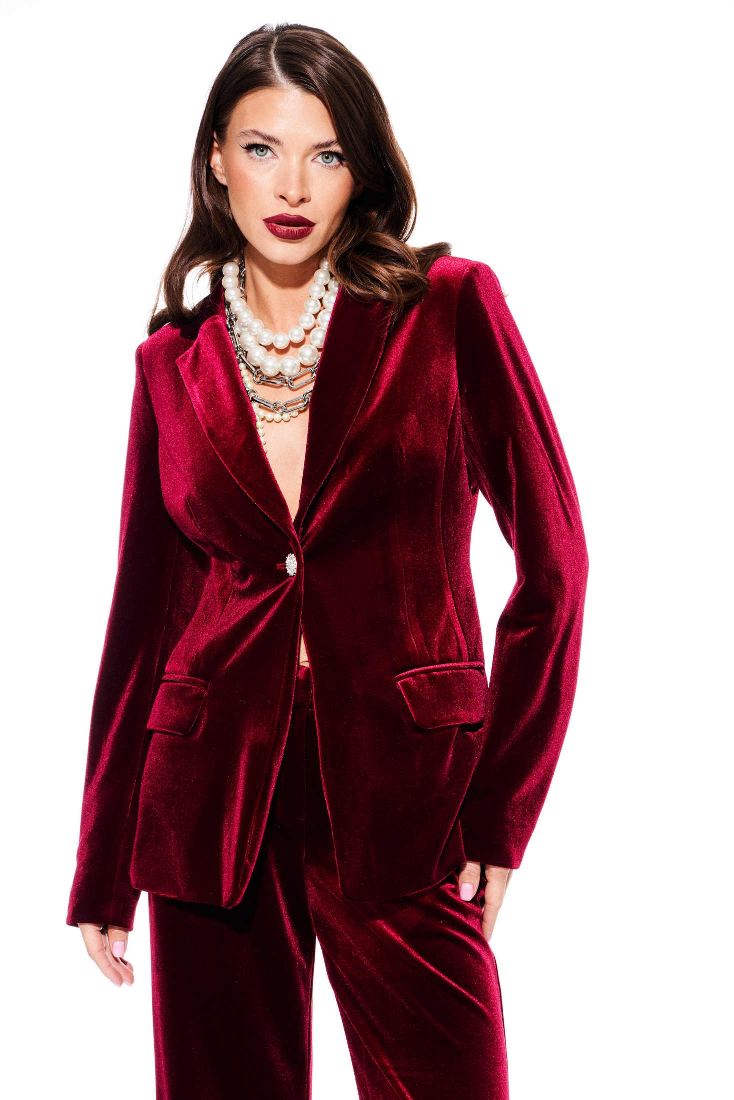 Костюм брючный 5322 вишня Elletto Life фото 4 Костюм брючный 5322 вишня Elletto Life фото 4