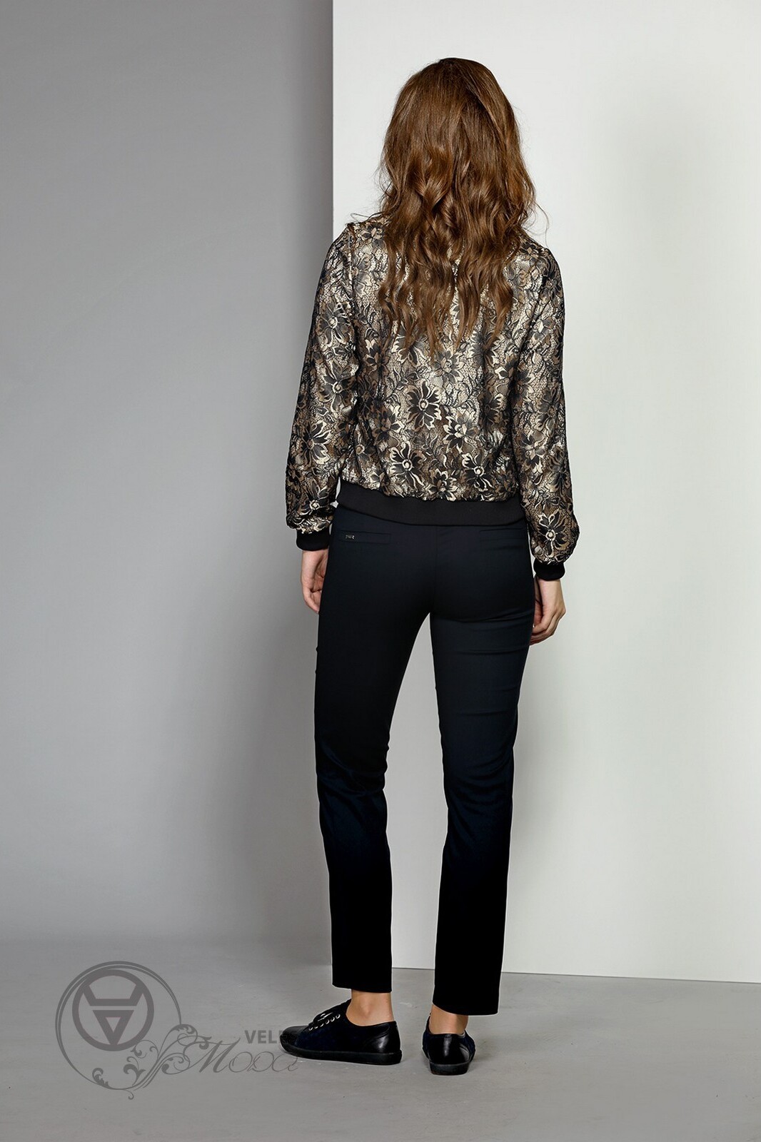 Бомбер 1362-1 темно-синий с золотом EOLA