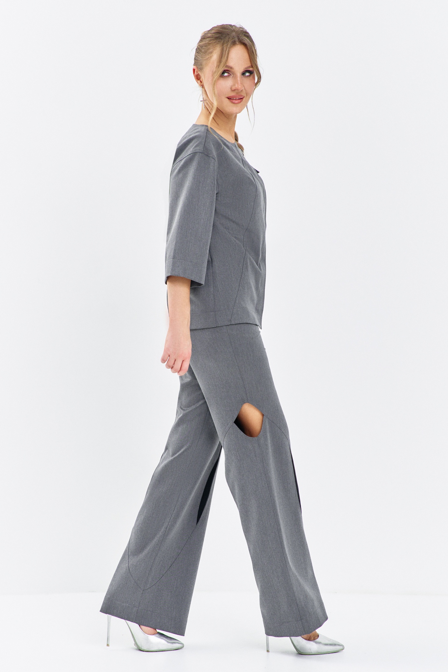 Костюм брючный 629 серый Euro Moda фото 3 Костюм брючный 629 серый Euro Moda фото 3