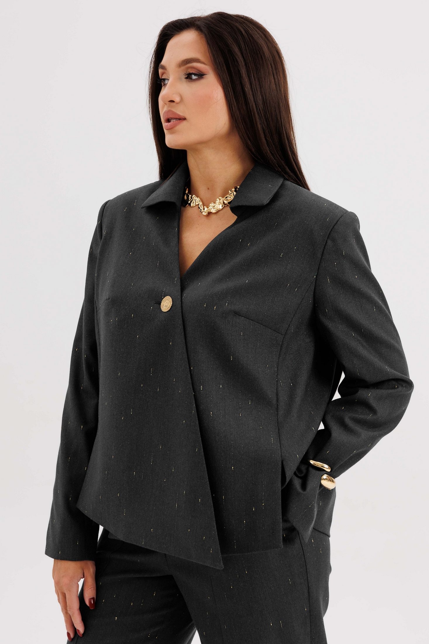 Костюм брючный 5301 серый FantaziaMod фото 3 Костюм брючный 5301 серый FantaziaMod фото 3