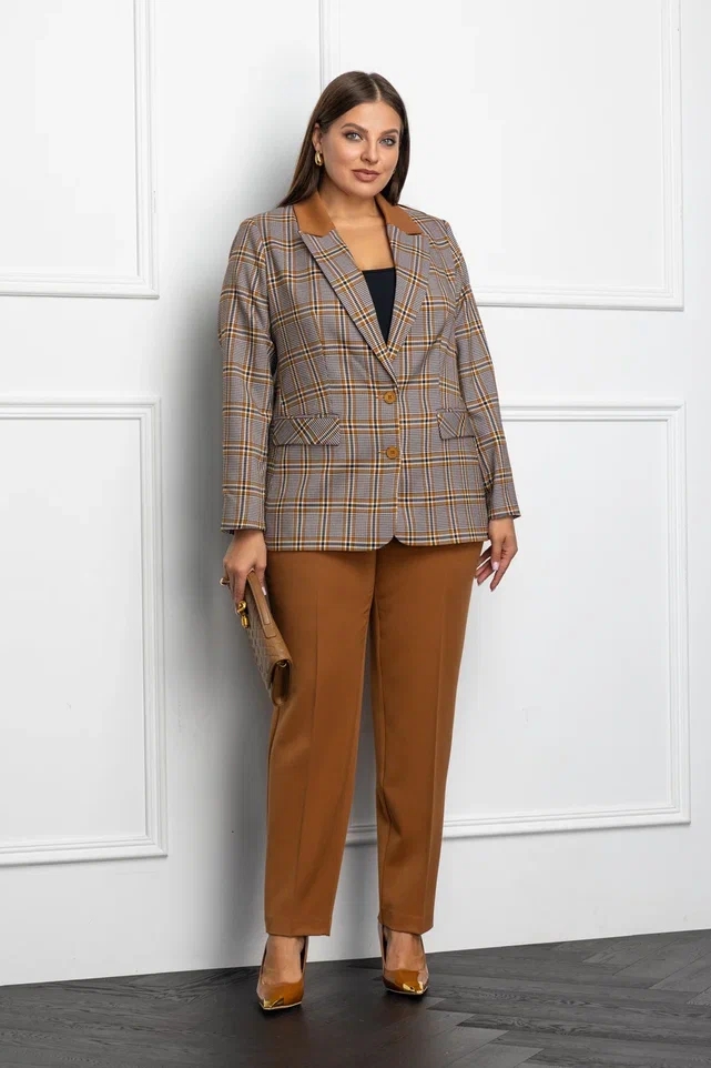 Костюм брючный 2668 горчица Gold Style Костюм брючный 2668 горчица Gold Style