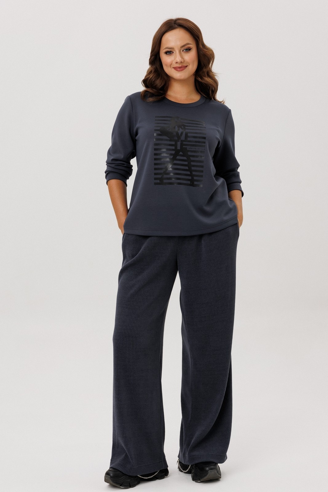 Спортивный костюм 6125 графит INVITE фото 4 Спортивный костюм 6125 графит INVITE фото 4