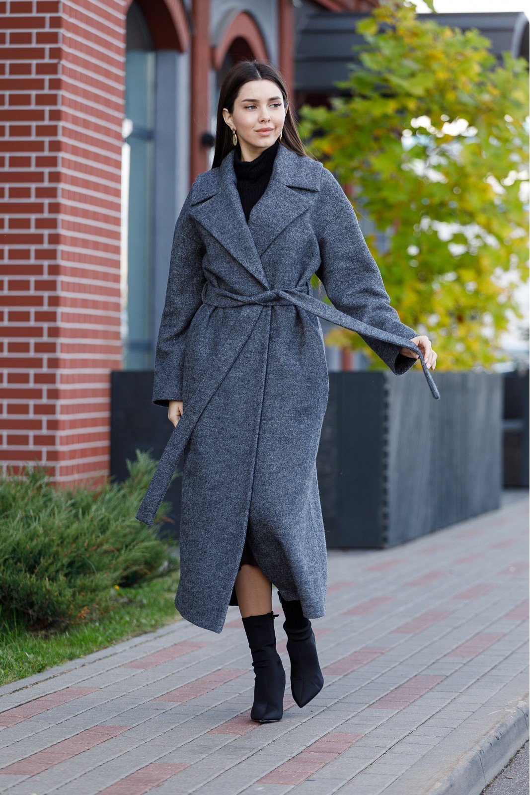 Пальто 7006-1 темно-серый Ivera collection