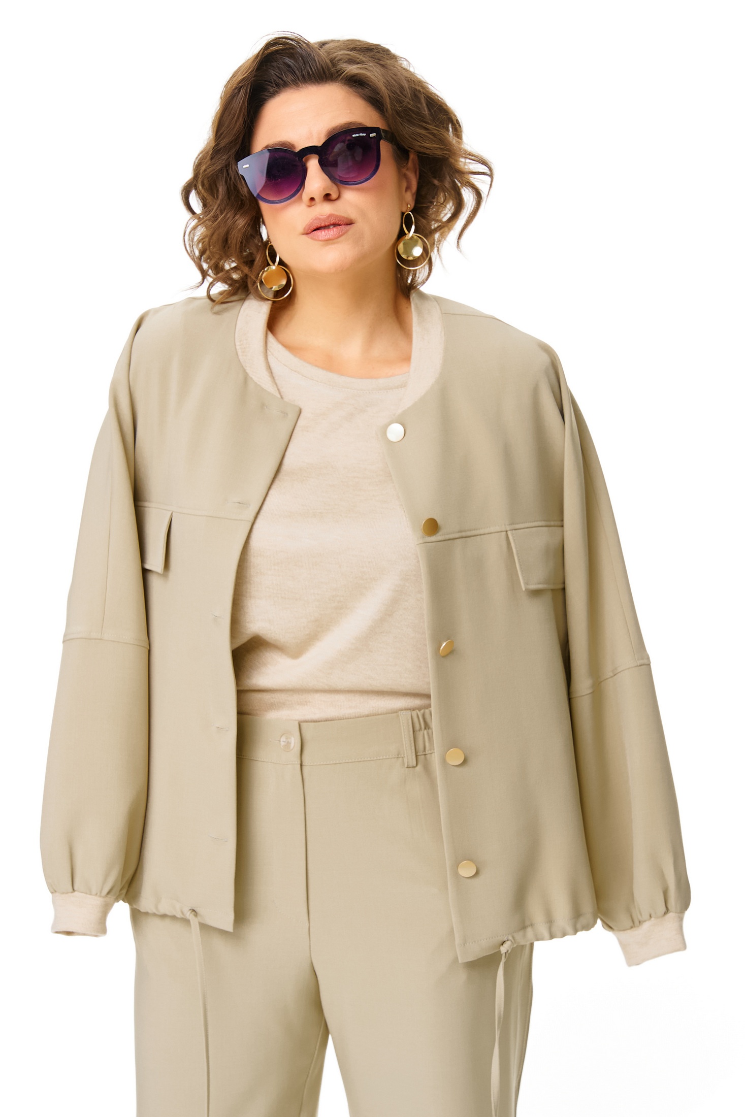 Костюм брючный 1368 бежевый Karina Delux фото 4 Костюм брючный 1368 бежевый Karina Delux фото 4