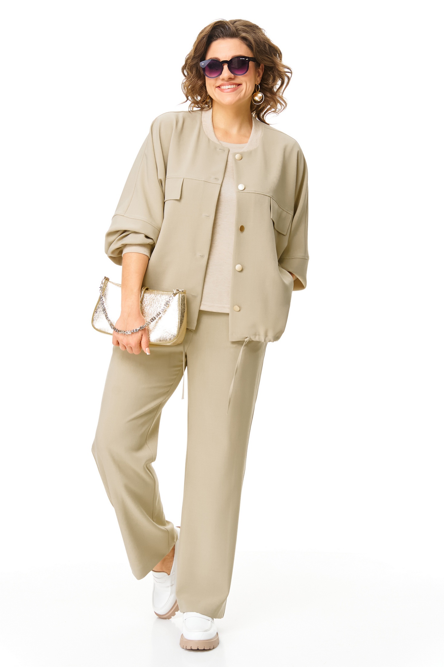 Костюм брючный 1368 бежевый Karina Delux Костюм брючный 1368 бежевый Karina Delux