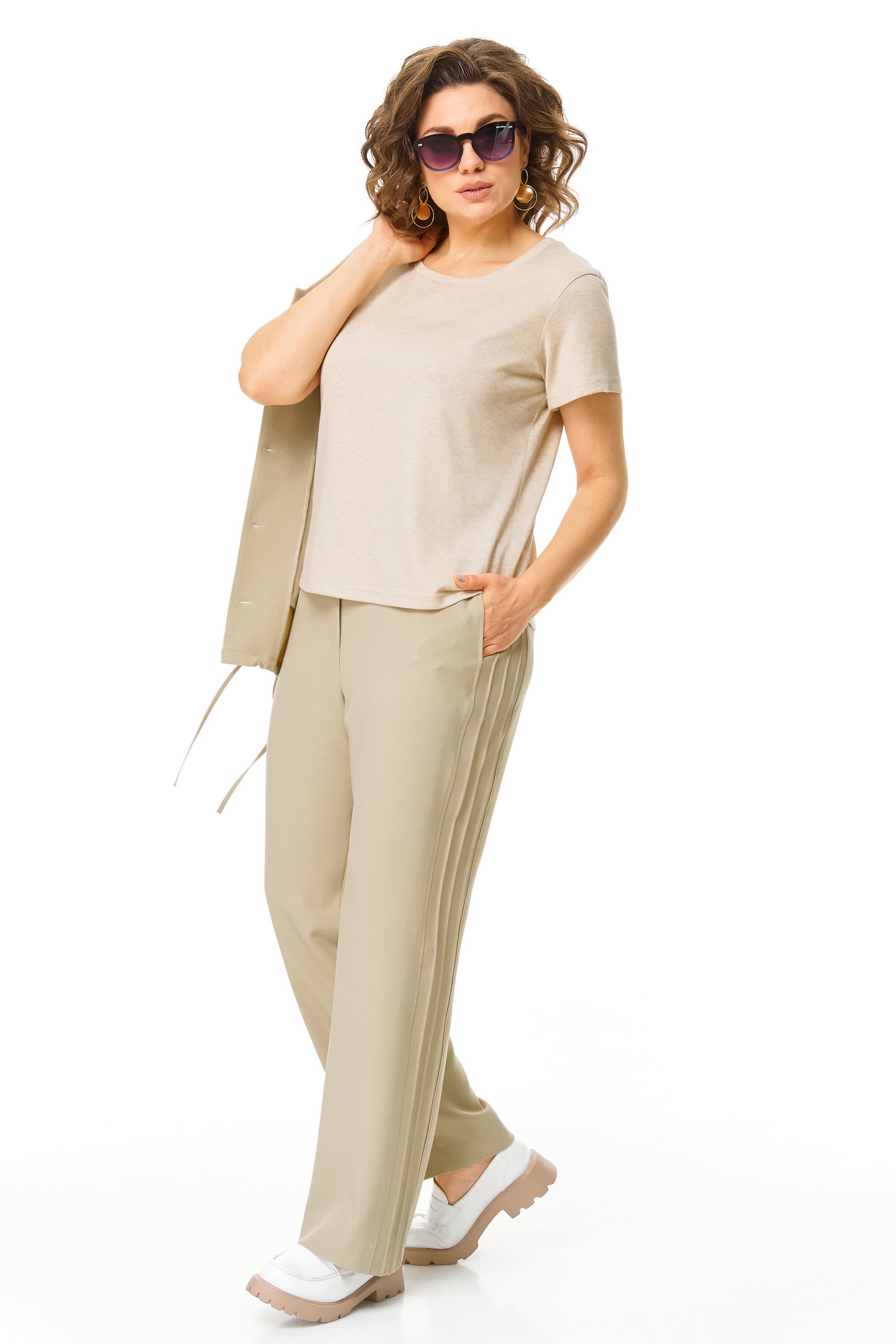 Костюм брючный 1368 бежевый Karina Delux фото 3 Костюм брючный 1368 бежевый Karina Delux фото 3