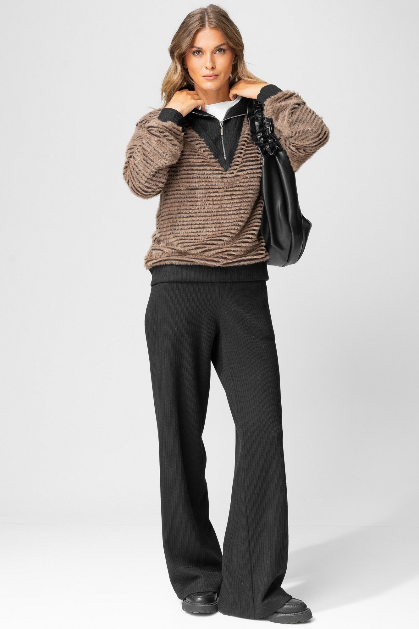 Костюм брючный 383 табак + черный LAIKONY Костюм брючный 383 табак + черный LAIKONY