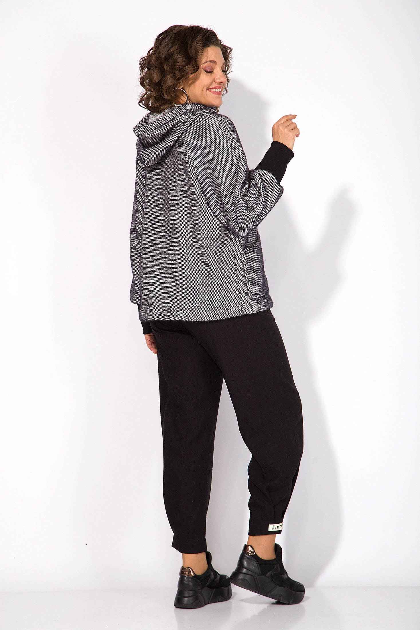 Кардиган 1472 черный Liliana-style фото 2 Кардиган 1472 черный Liliana-style фото 2