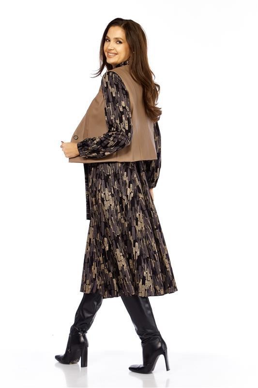 Костюм с платьем 1380-1 черный + штрихи Milora фото 2 Костюм с платьем 1380-1 черный + штрихи Milora фото 2