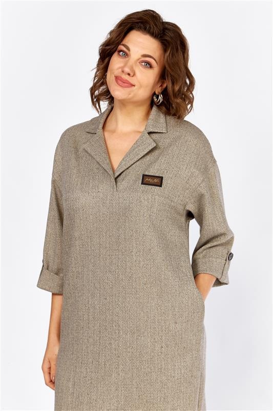 Платье 1395 песочная ёлочка Milora