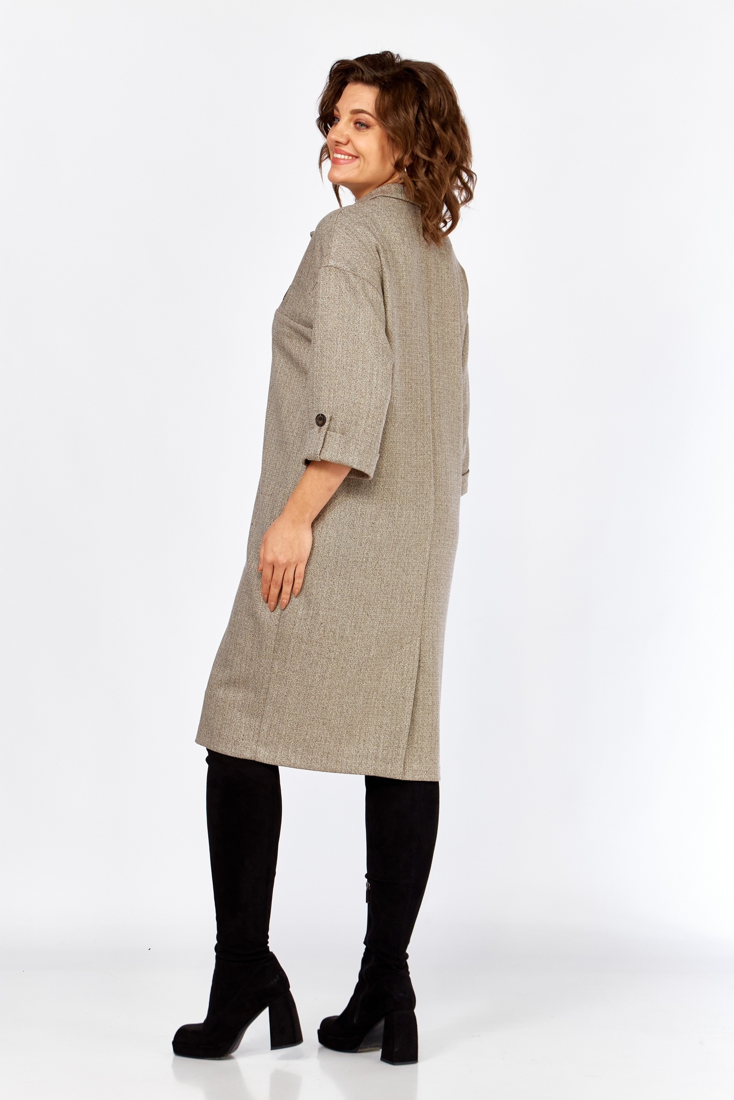 Платье 1395 песочная ёлочка Milora