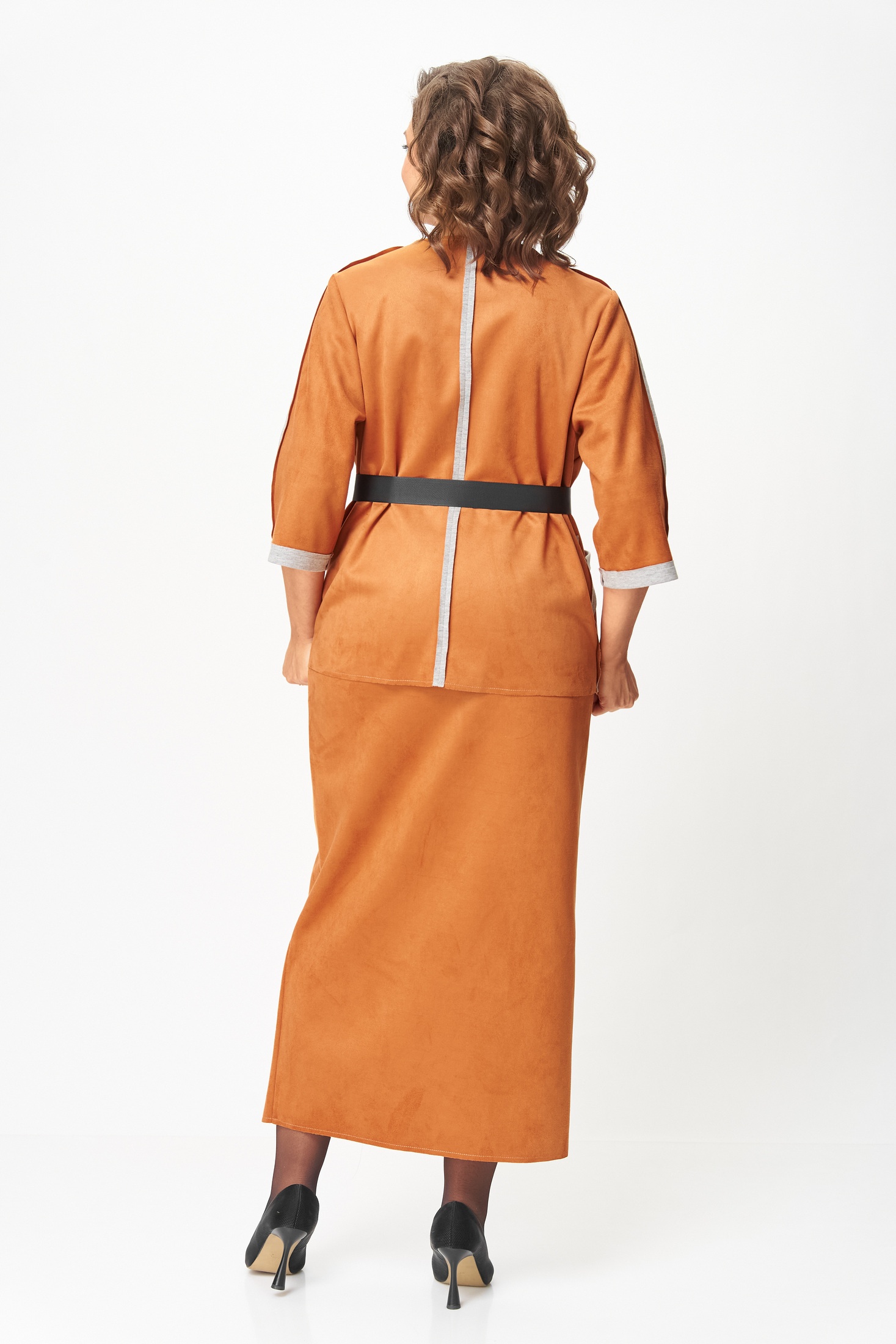 Костюм с юбкой 1388-1 рыжий Michel Chic фото 2 Костюм с юбкой 1388-1 рыжий Michel Chic фото 2