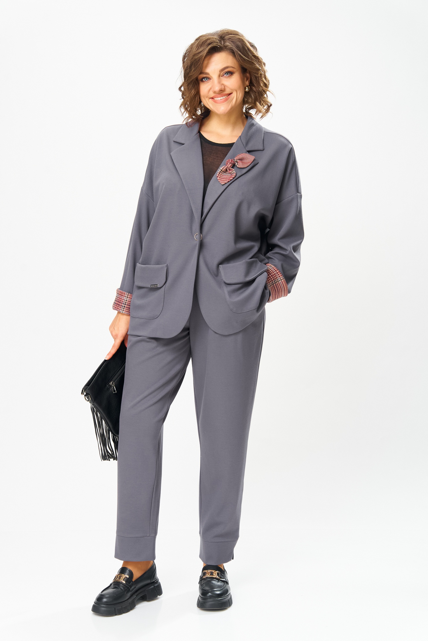 Костюм брючный 1441 грей Michel Chic фото 3 Костюм брючный 1441 грей Michel Chic фото 3