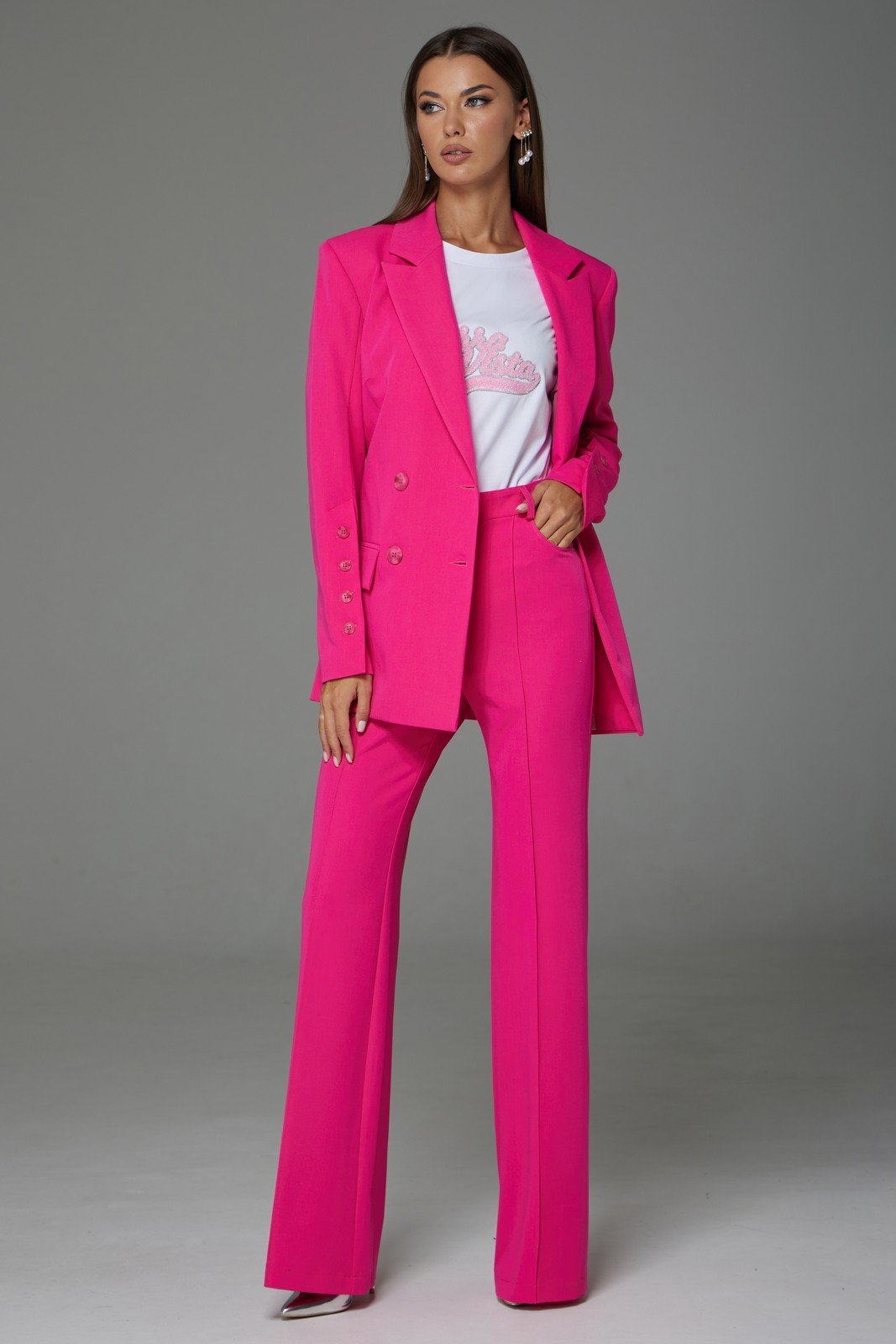 Розовый пиджак Москино женский